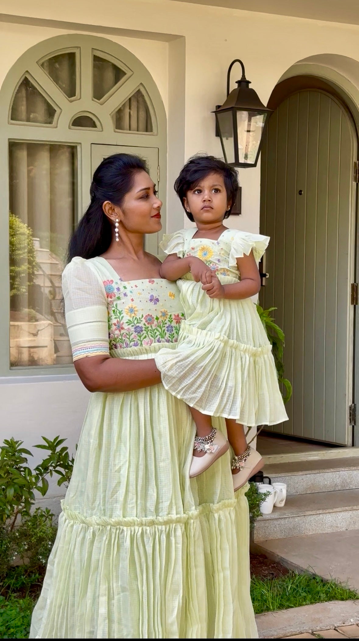 mother daughter cotton dress Spring/Autumn Mother Daughter Matching Dresses