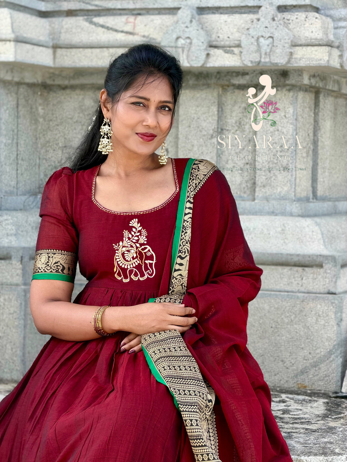 SIYA140 | Meher Handloom Cotton Gathered Anarkali (Mom)