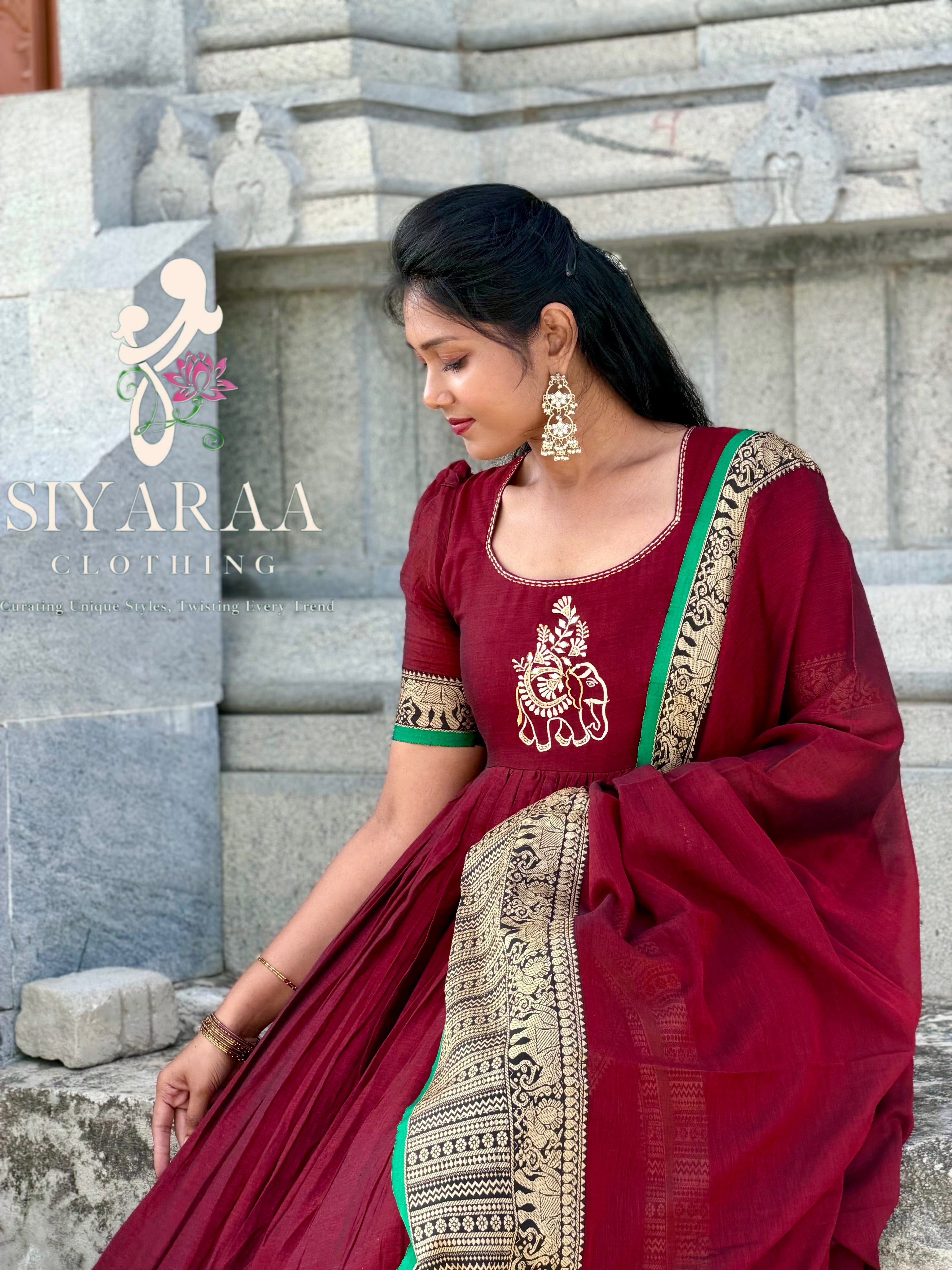 SIYA140 | Meher Handloom Cotton Gathered Anarkali (Mom)
