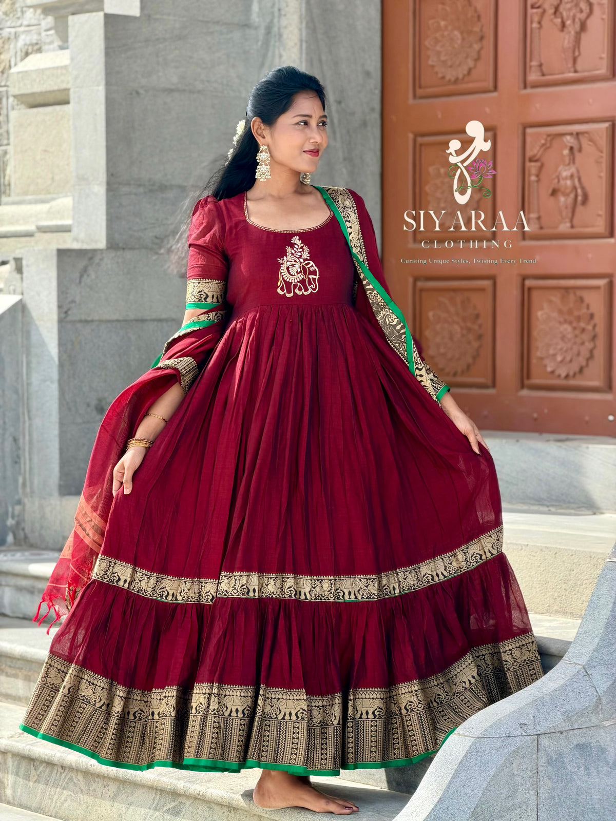 SIYA140 | Meher Handloom Cotton Gathered Anarkali (Mom)