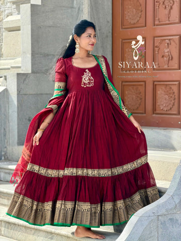 SIYA140 | Meher Handloom Cotton Gathered Anarkali (Mom)
