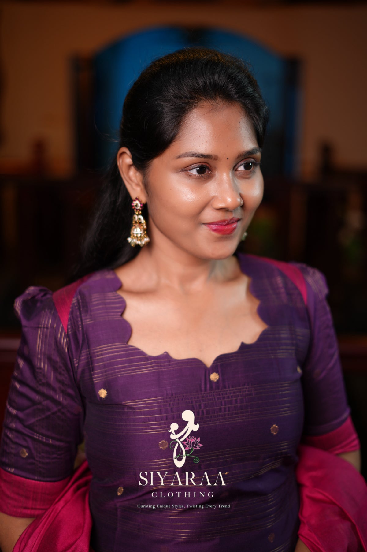 SIYA149 Purple| Iniya Premium raw silk kurta set (3 Piece)