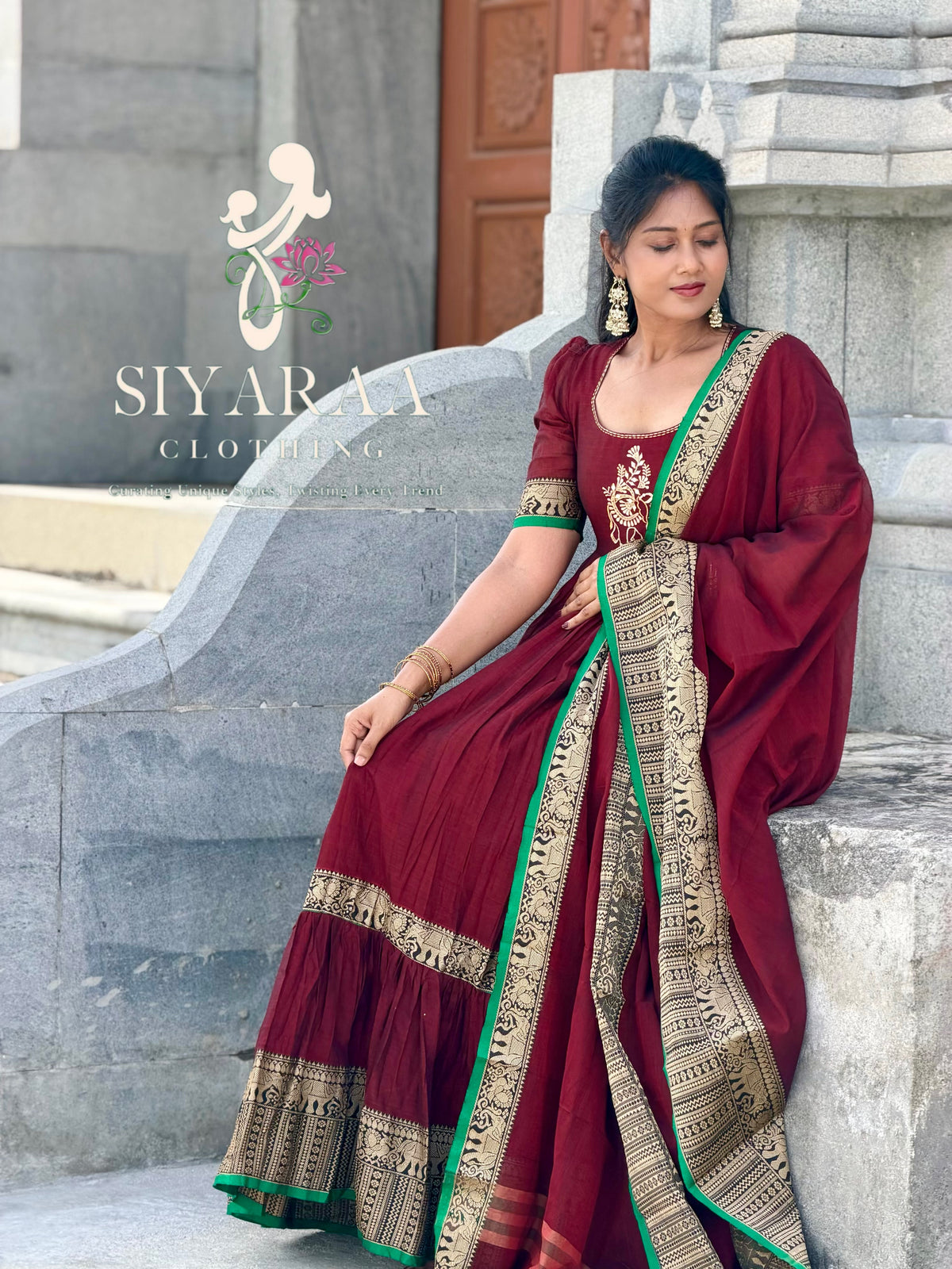 SIYA140 | Meher Handloom Cotton Gathered Anarkali (Mom)