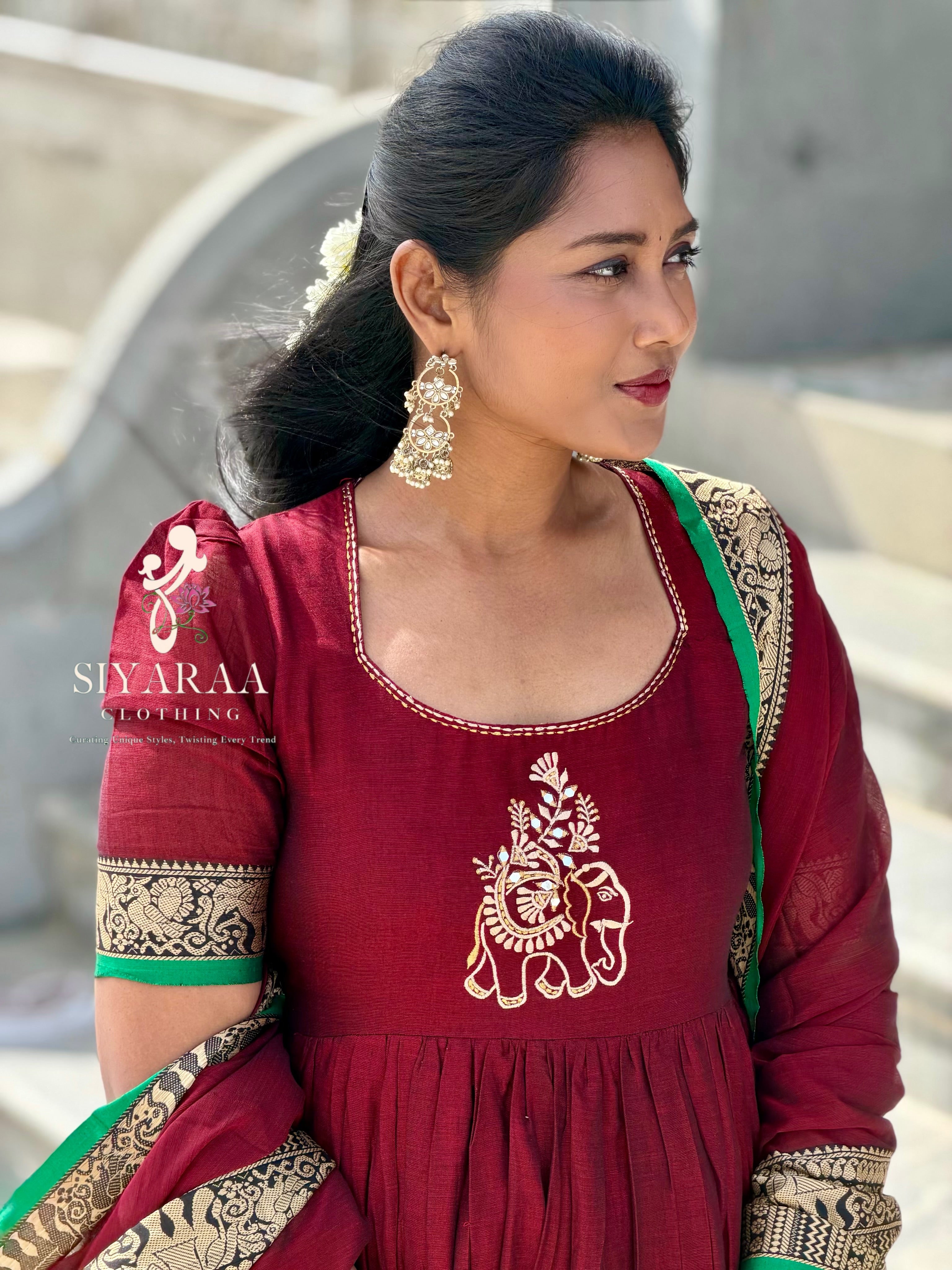 SIYA140 | Meher Handloom Cotton Gathered Anarkali (Mom)