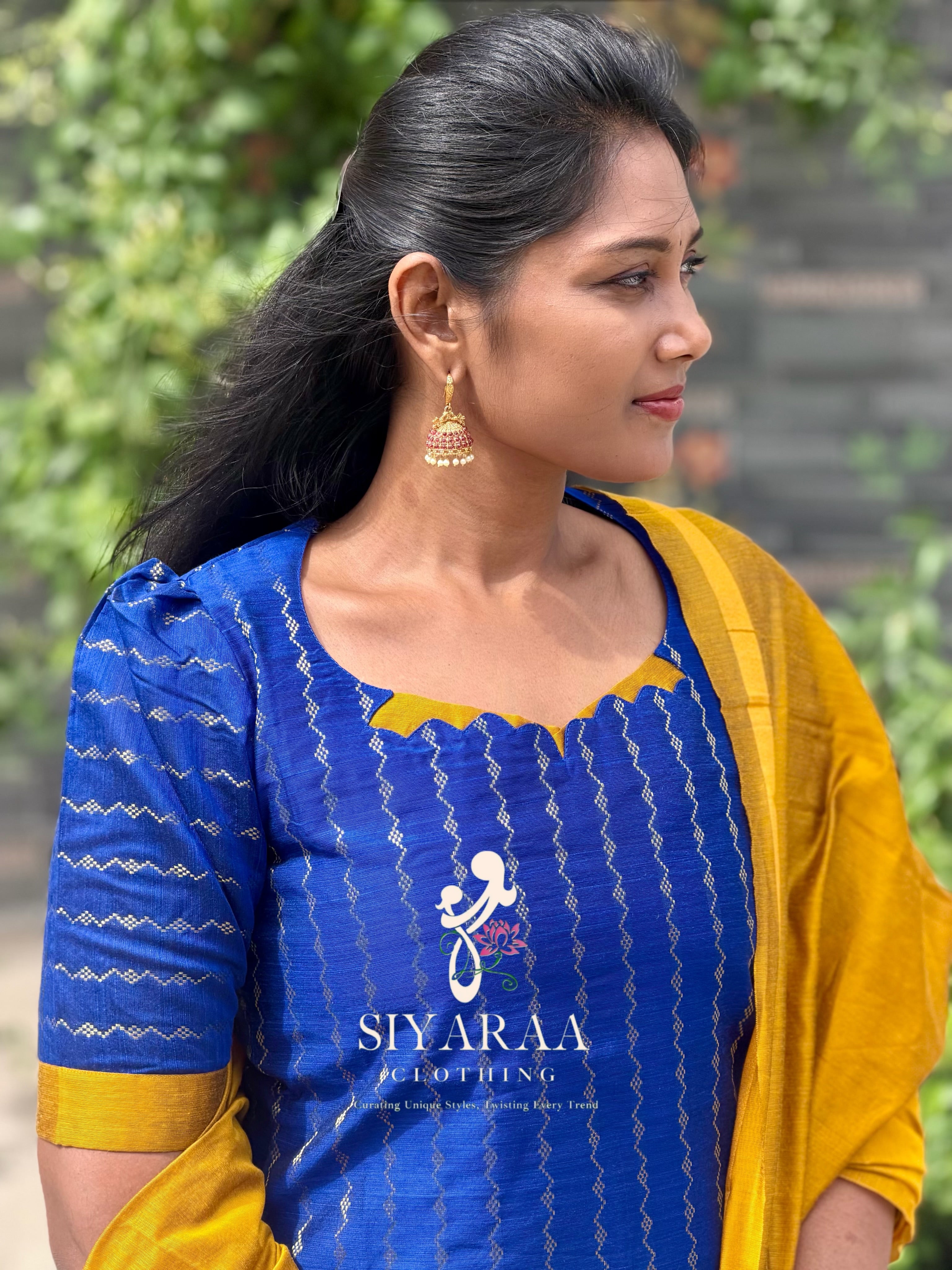 SIYA131 Blue| Aira raw silk kurta set (3 Piece)