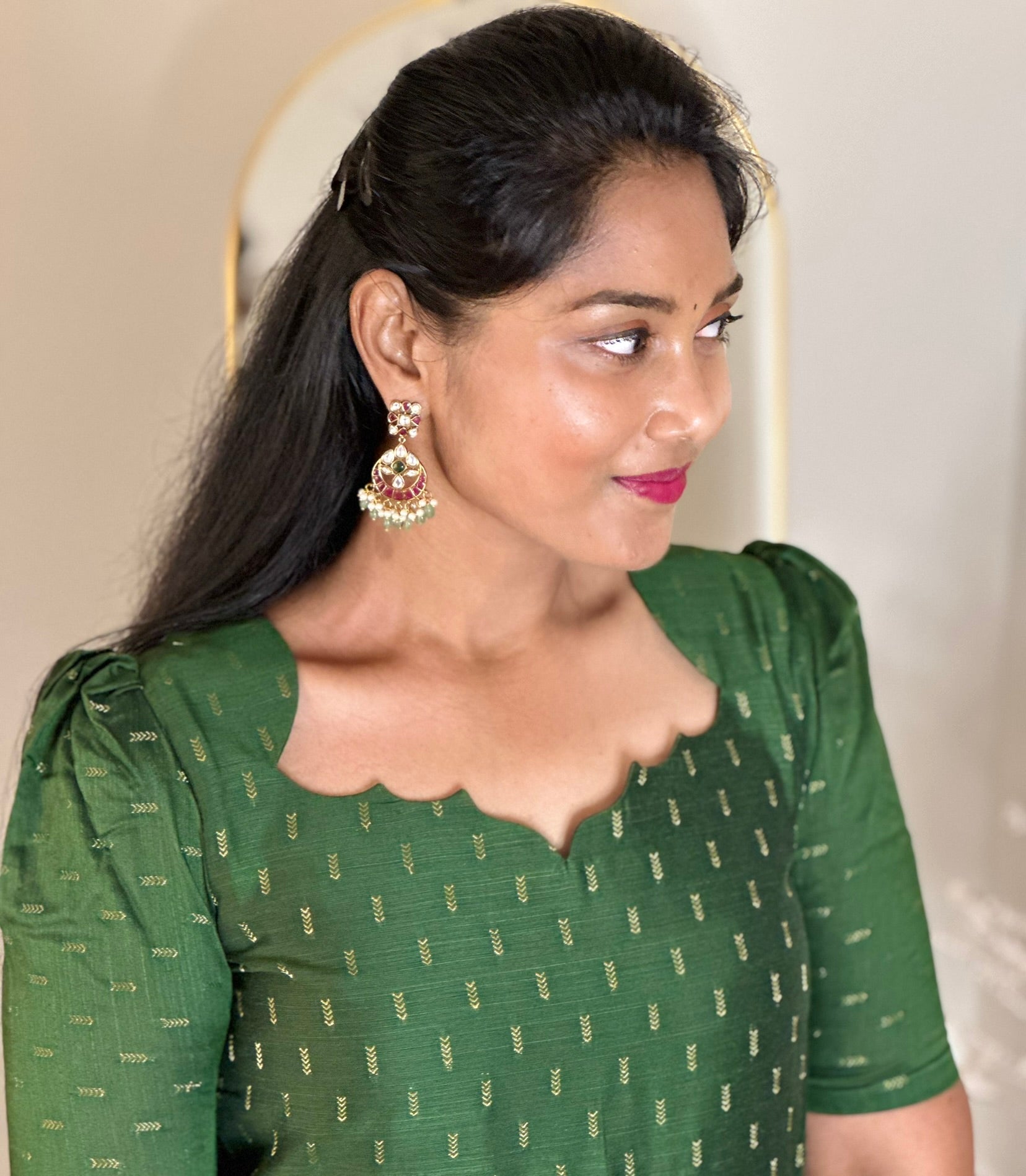 SIYA086 Green | Aira Raw Silk Kurta Set (3-Piece)