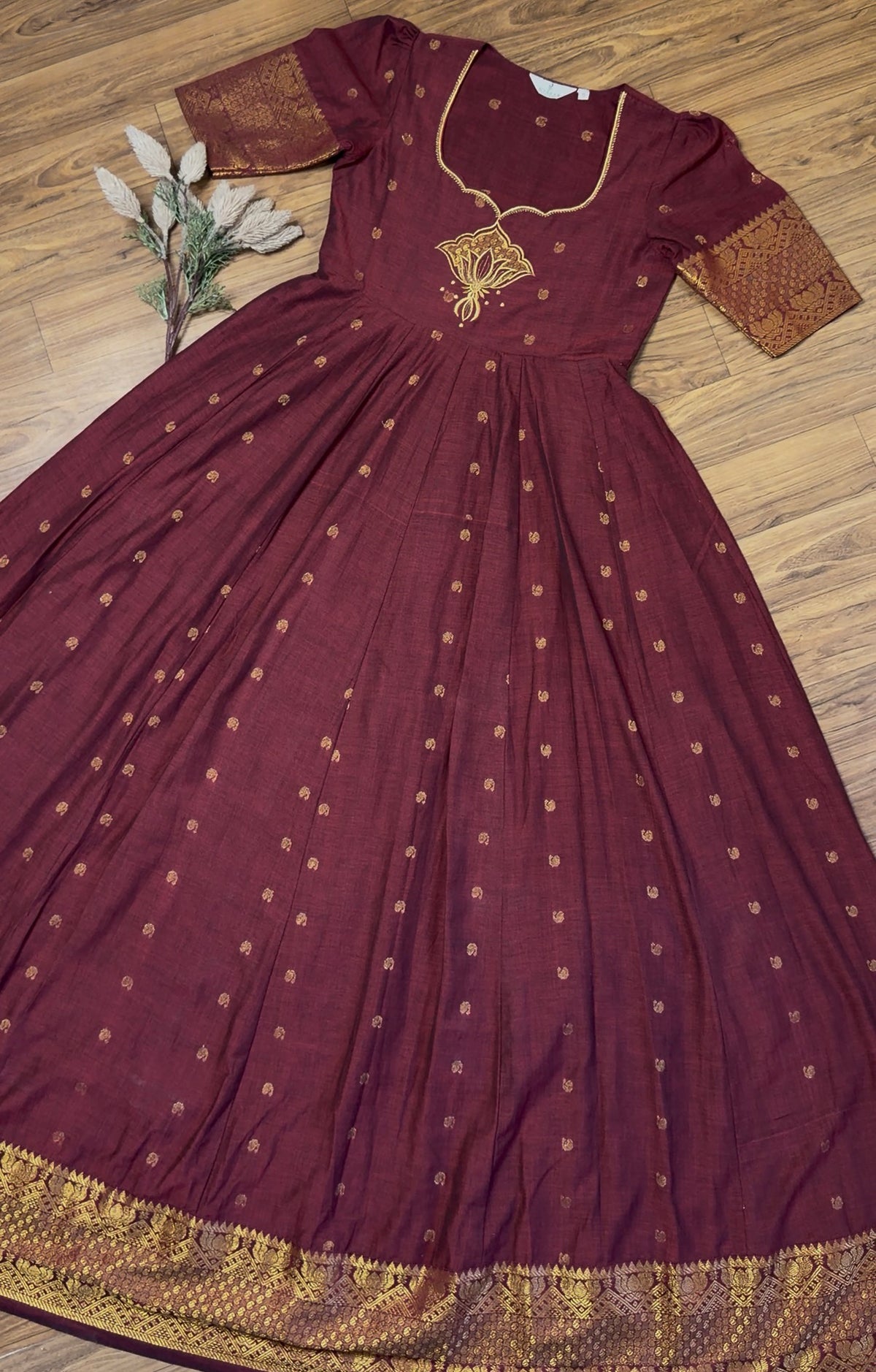 SIYA167 Maroon| Meher Panel Anarkali Set for Women (Without Dupatta)