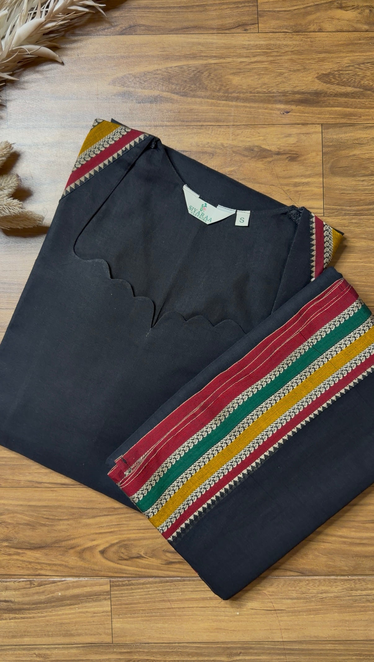 SIYA139 Black| Varnika Narayanpet Top and Dupatta (2-Piece)