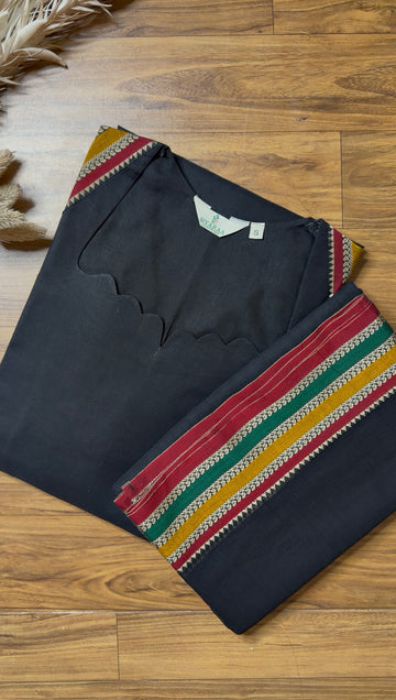 SIYA139 Black| Varnika Narayanpet Top and Dupatta (2-Piece)