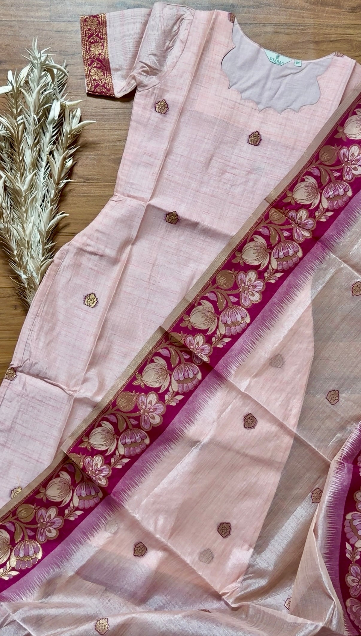 SIYA155 Pink | Zehra Chanderi Silk Kurta Set (2-Piece)