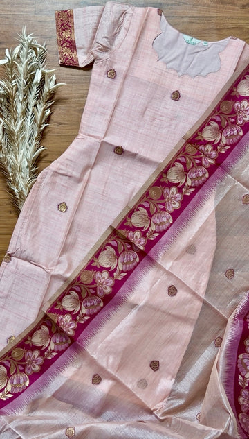 SIYA155 Pink | Zehra Chanderi Silk Kurta Set (2-Piece)