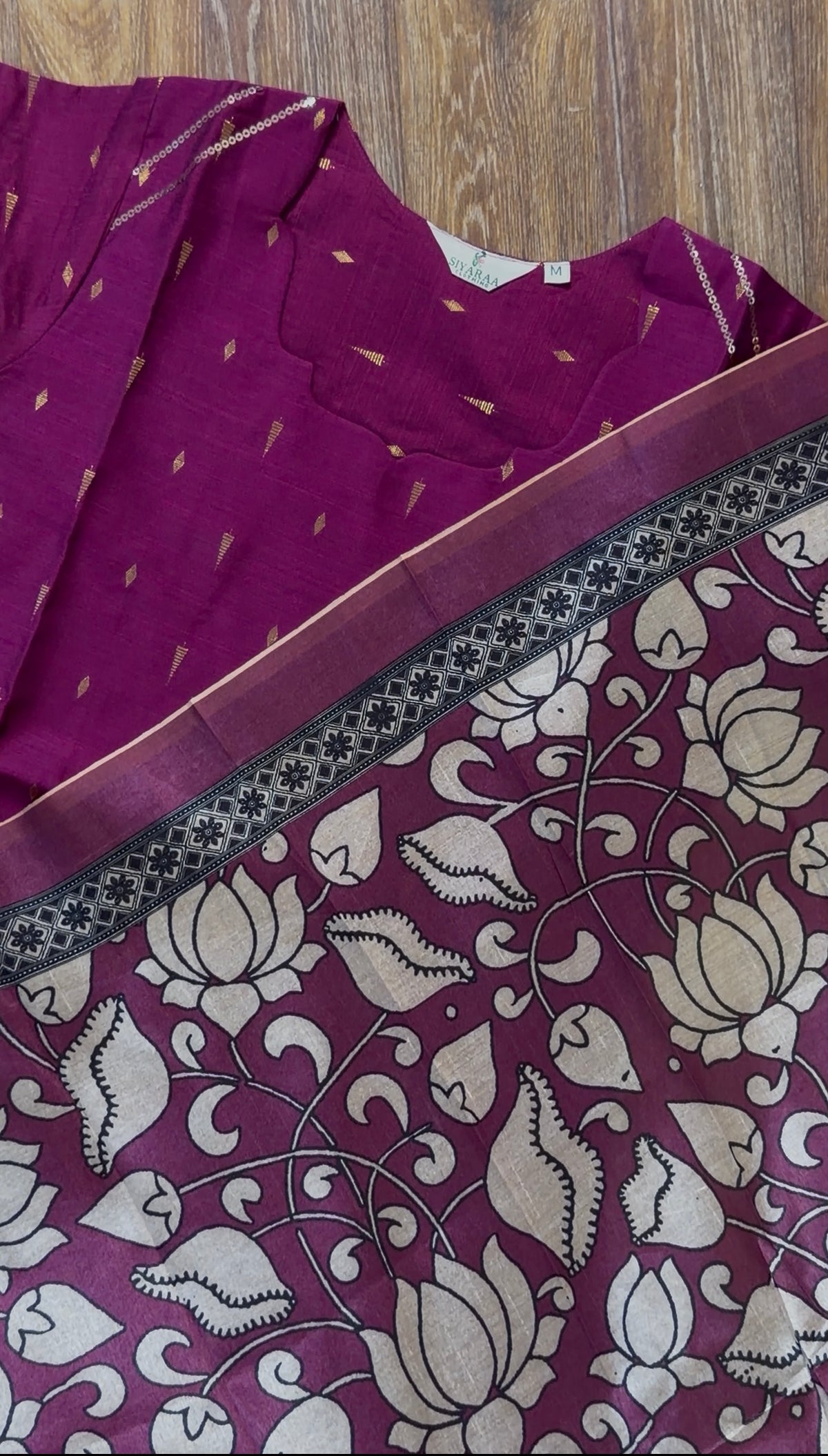 SIYA158 Purple| Iniya Premium raw silk kurta set (3 Piece)