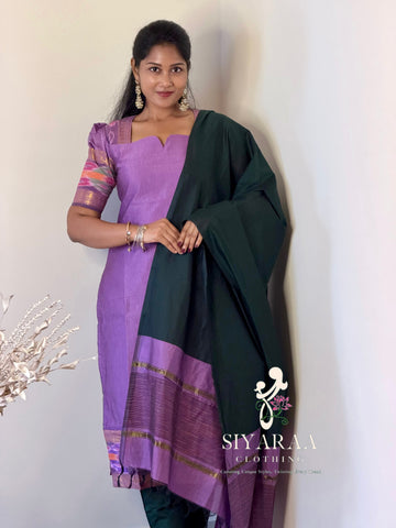 SIYA136 Lilac | Varnika Pochampally Seiko Silk Kurta Set (3-Piece)