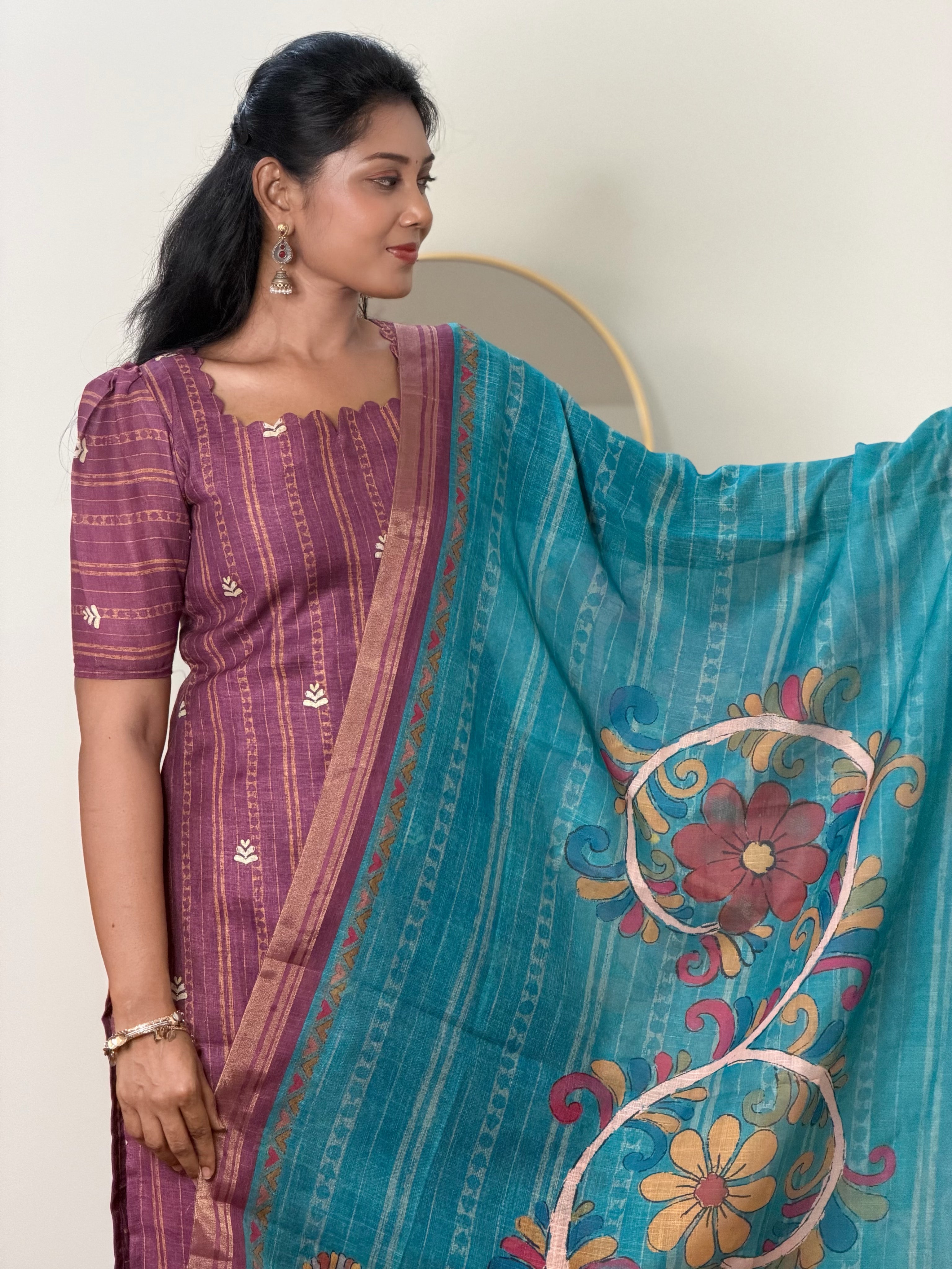 SIYA114 Lavender| Elara Linen Cotton 3 Piece Set