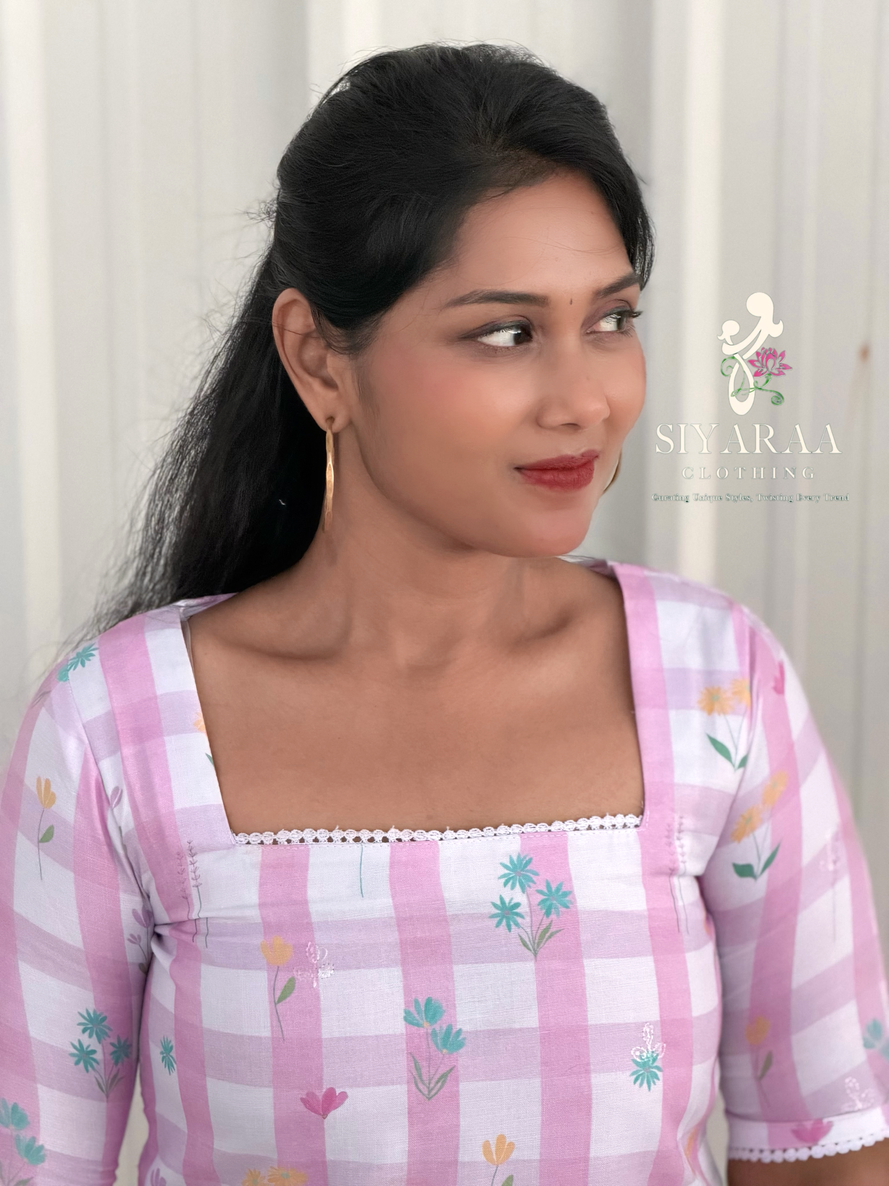 SIYA113 Pink| Zivara Cambric Cotton Co-Ord Set (Top and Pant)