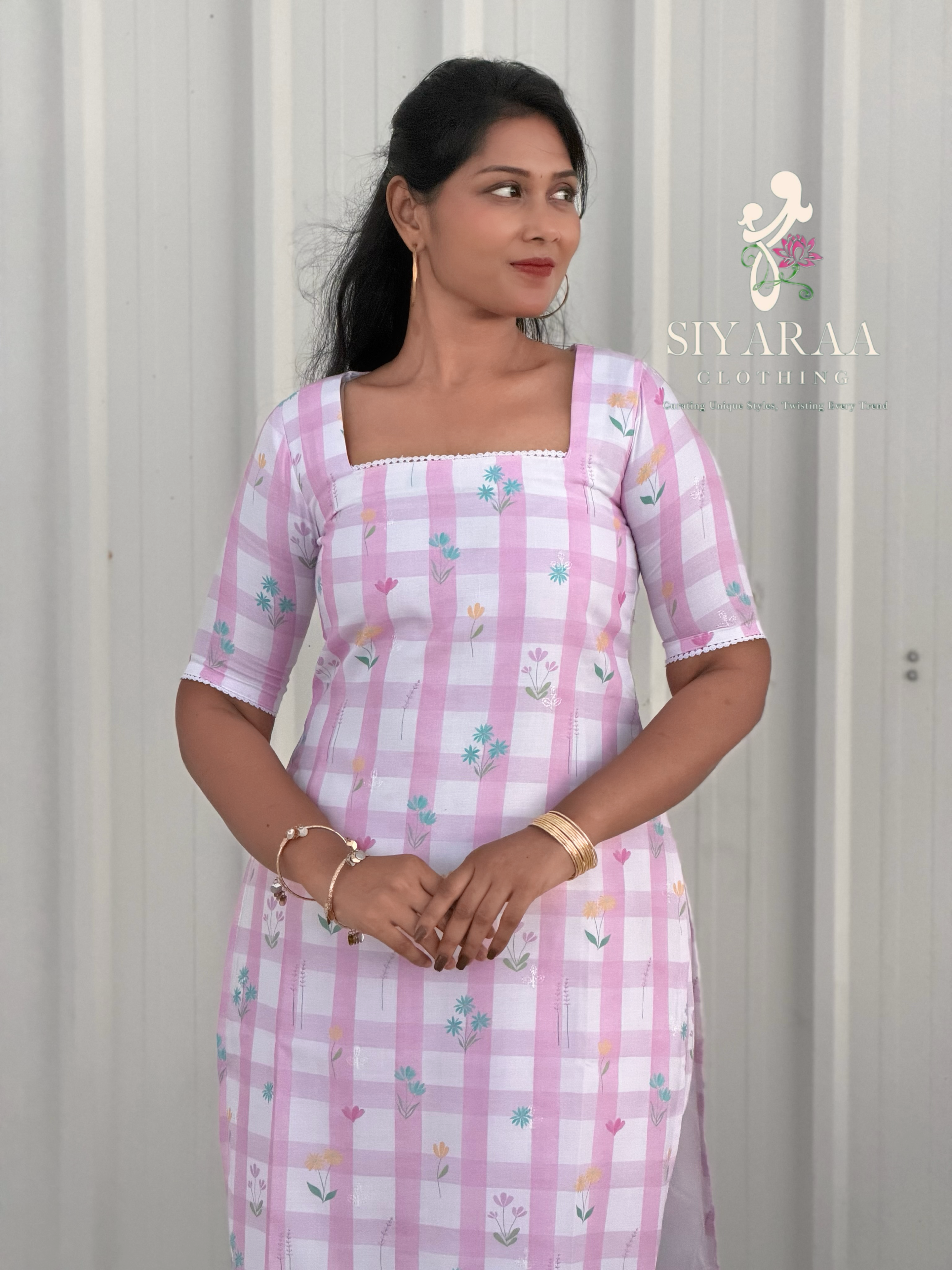 SIYA113 Pink| Zivara Cambric Cotton Co-Ord Set (Top and Pant)