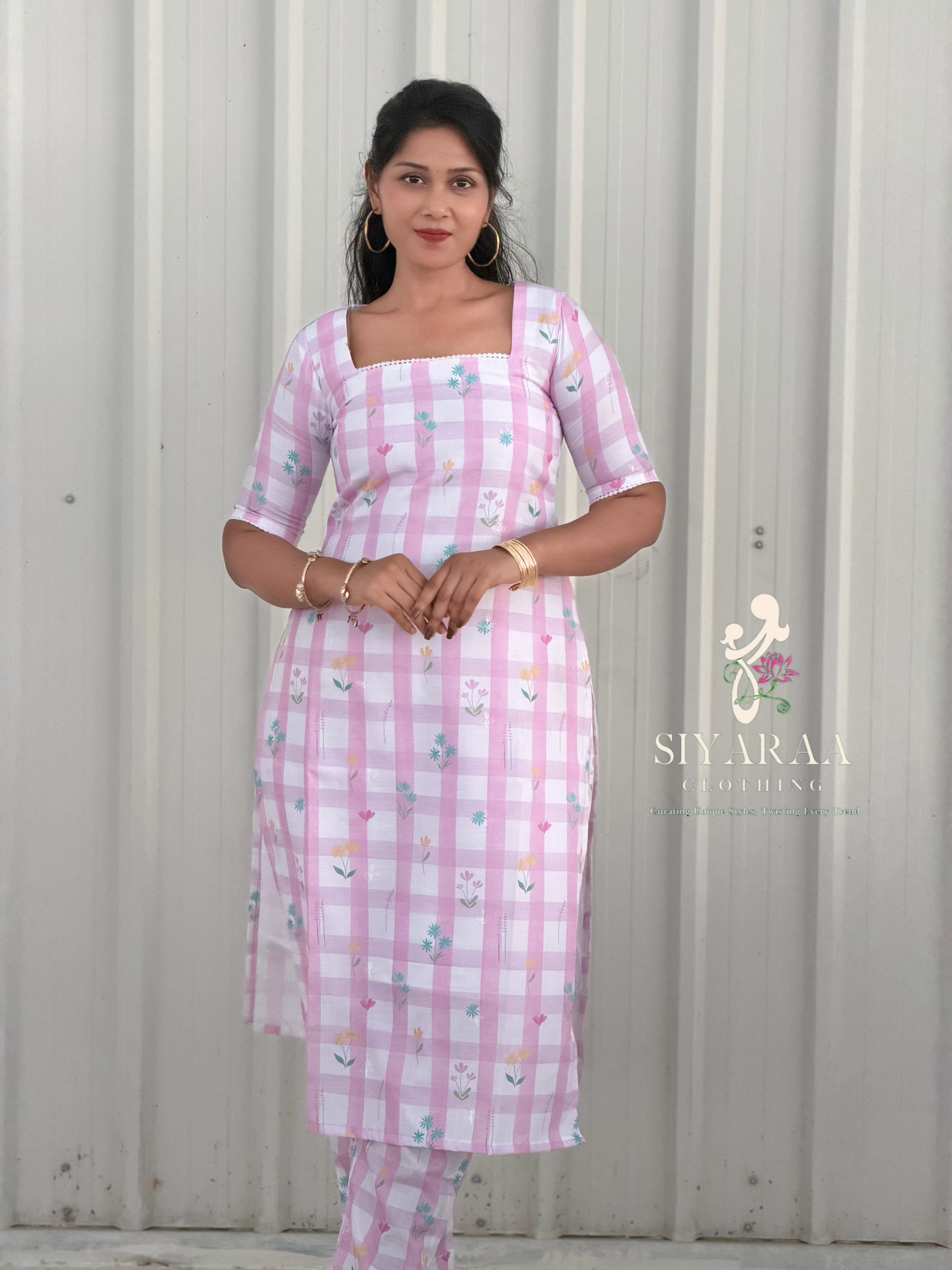 SIYA113 Pink| Zivara Cambric Cotton Co-Ord Set (Top and Pant)
