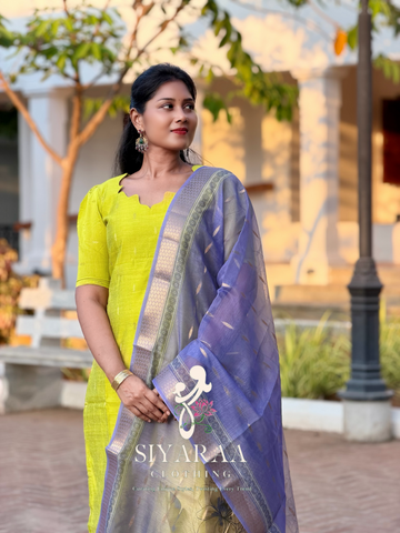 SIYA112 Green| Raw silk 3-Piece Kurta Set