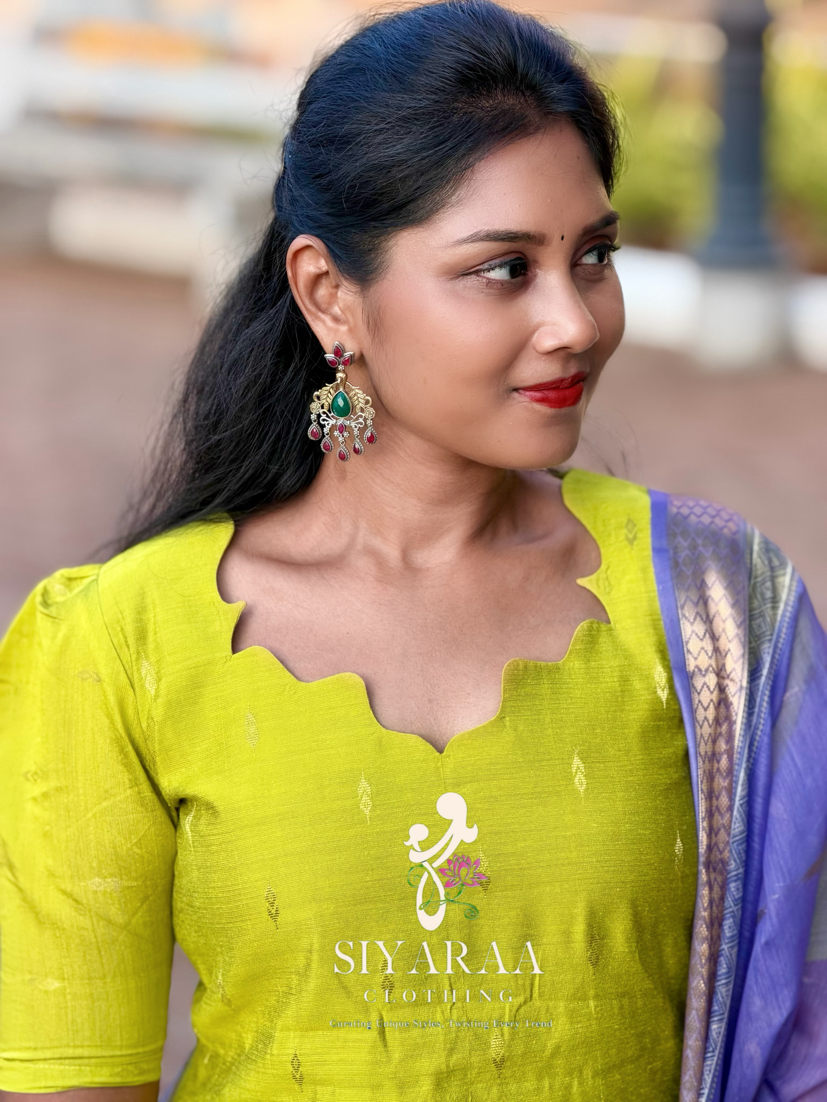 SIYA112 Green| Raw silk 3-Piece Kurta Set