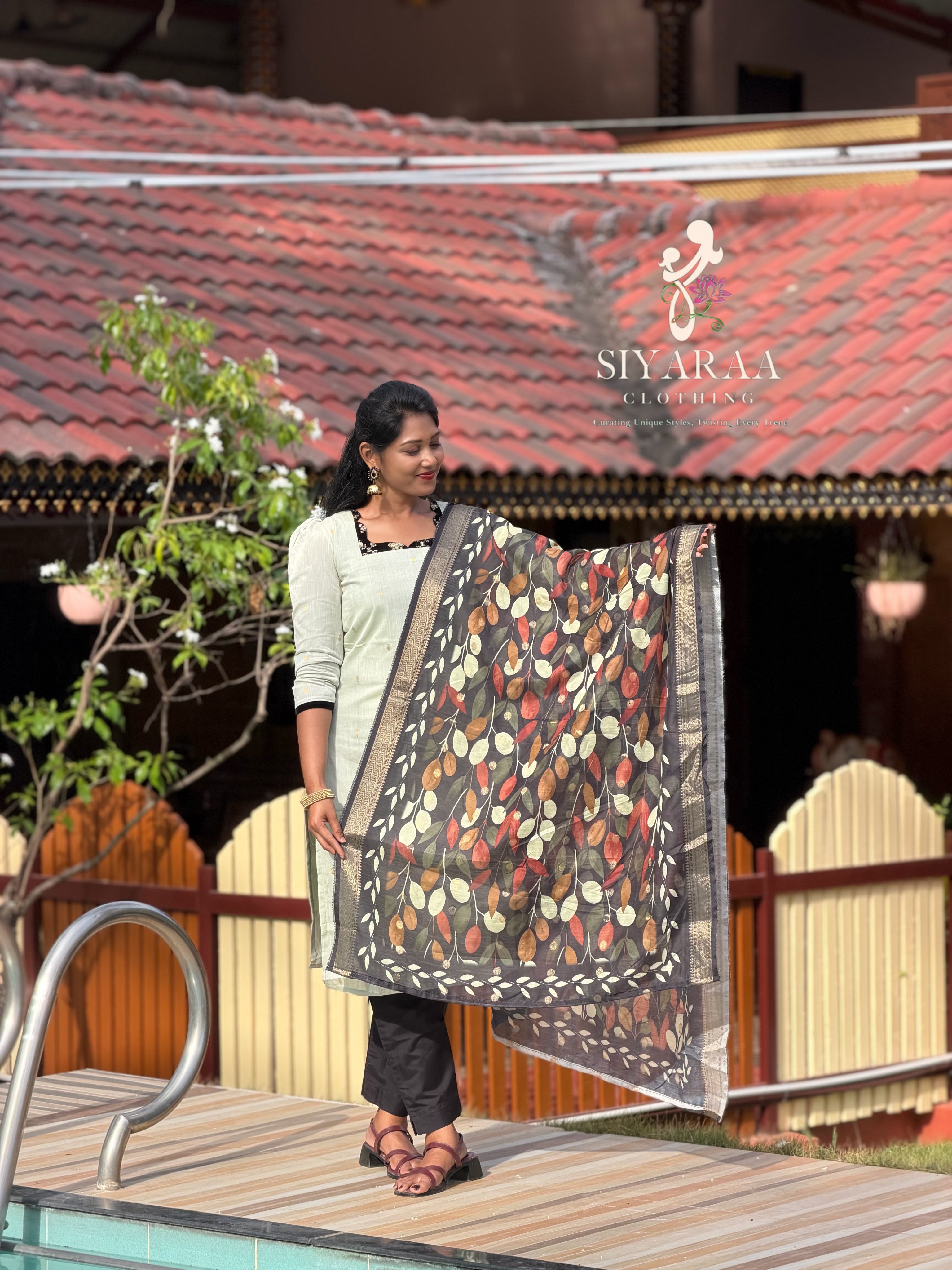 SIYA147 Mint Green | Ishira Silk Cotton Kurta Set (3-Piece)