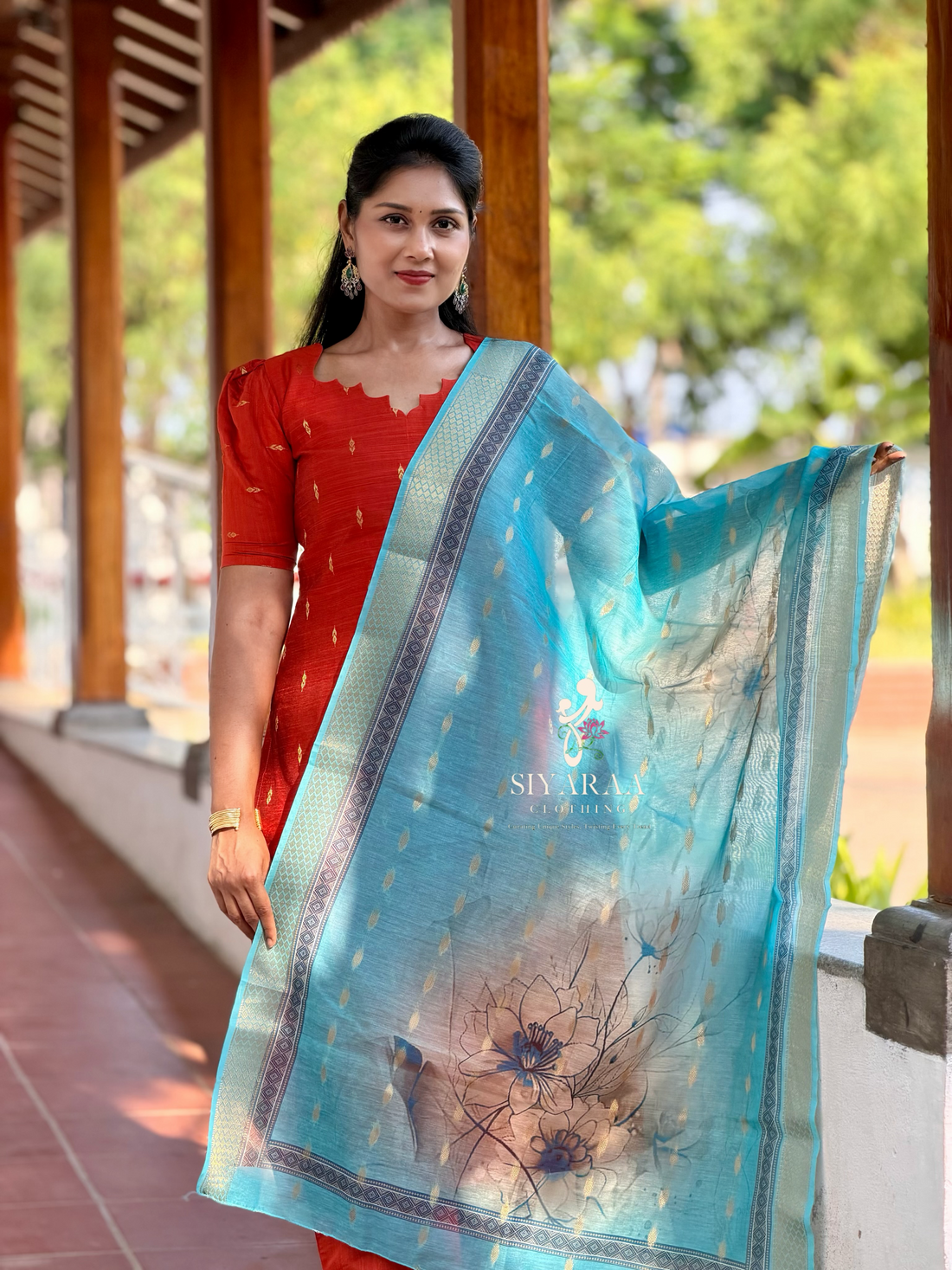 SIYA112 Orange| Raw silk 3-Piece Kurta Set