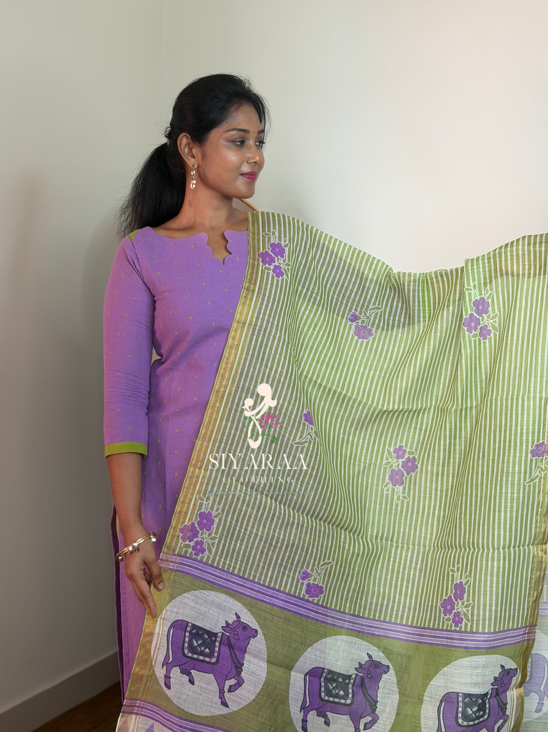SIYA116 Lavender| Vayra Cotton Flex 3-Piece Kurta Set