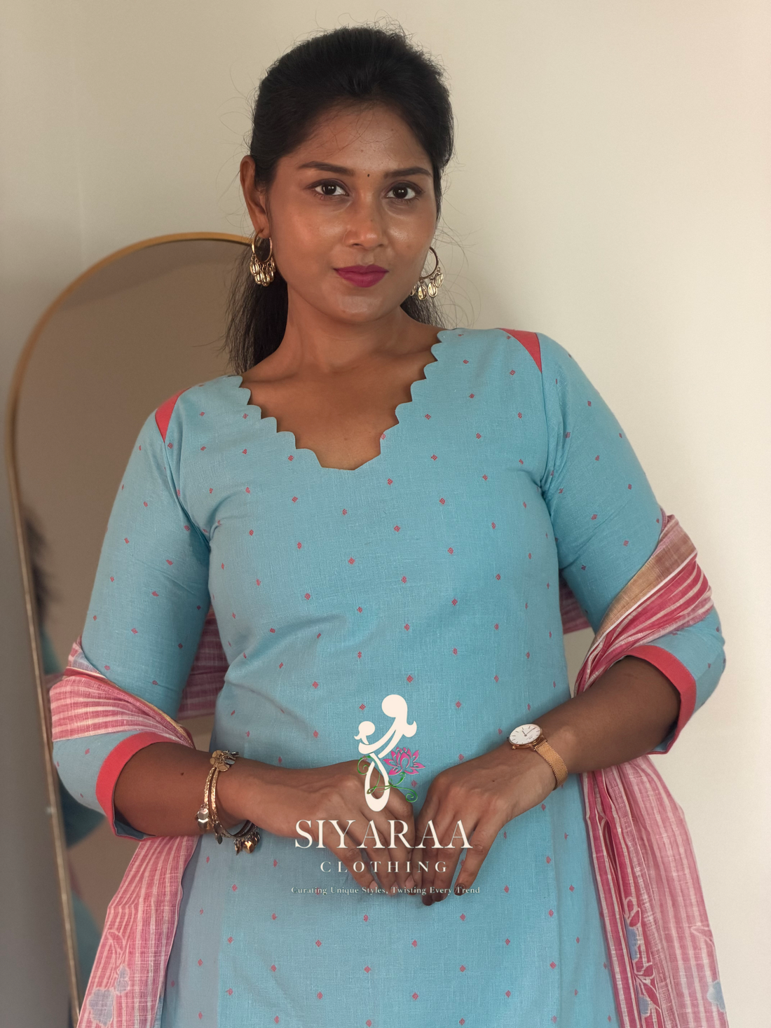 SIYA116 Blue| Vayra Cotton Flex 3-Piece Kurta Set