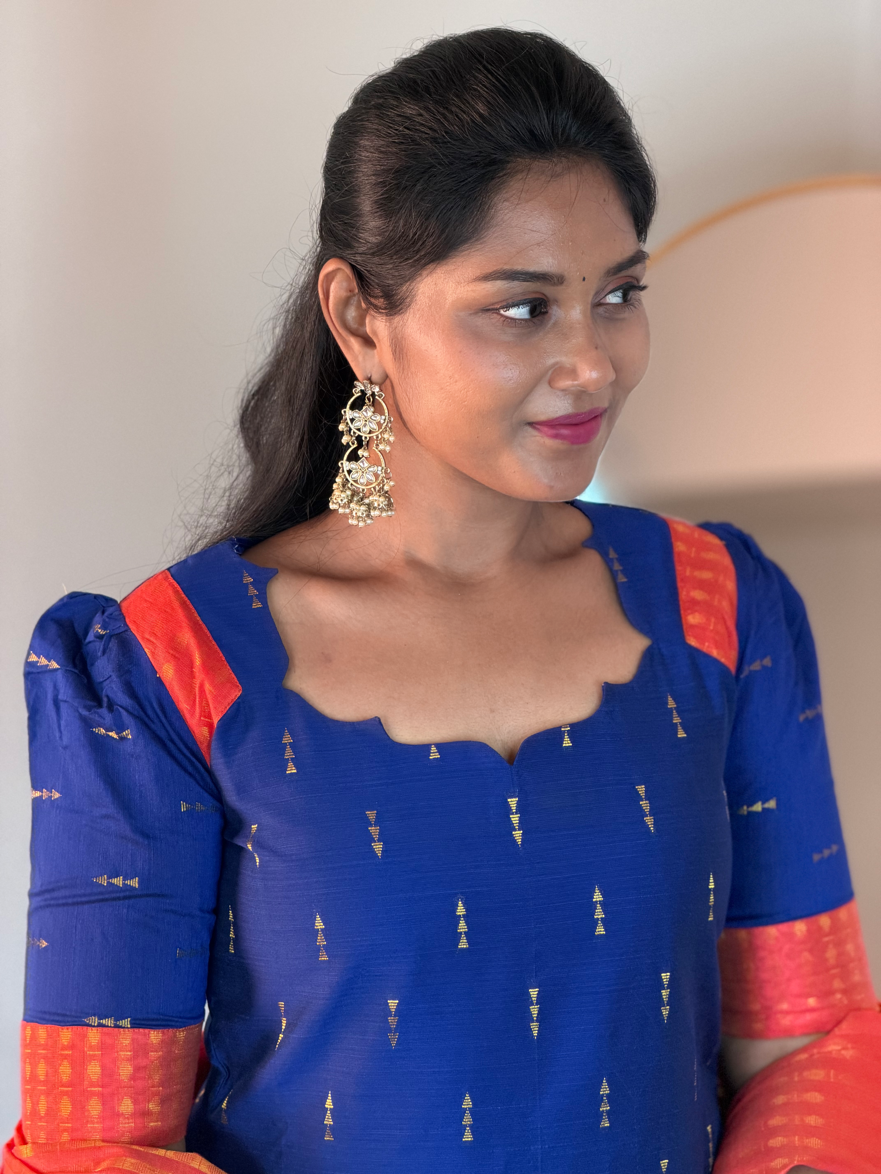 SIYA117 Blue| Aira raw silk kurta set (3 Piece)