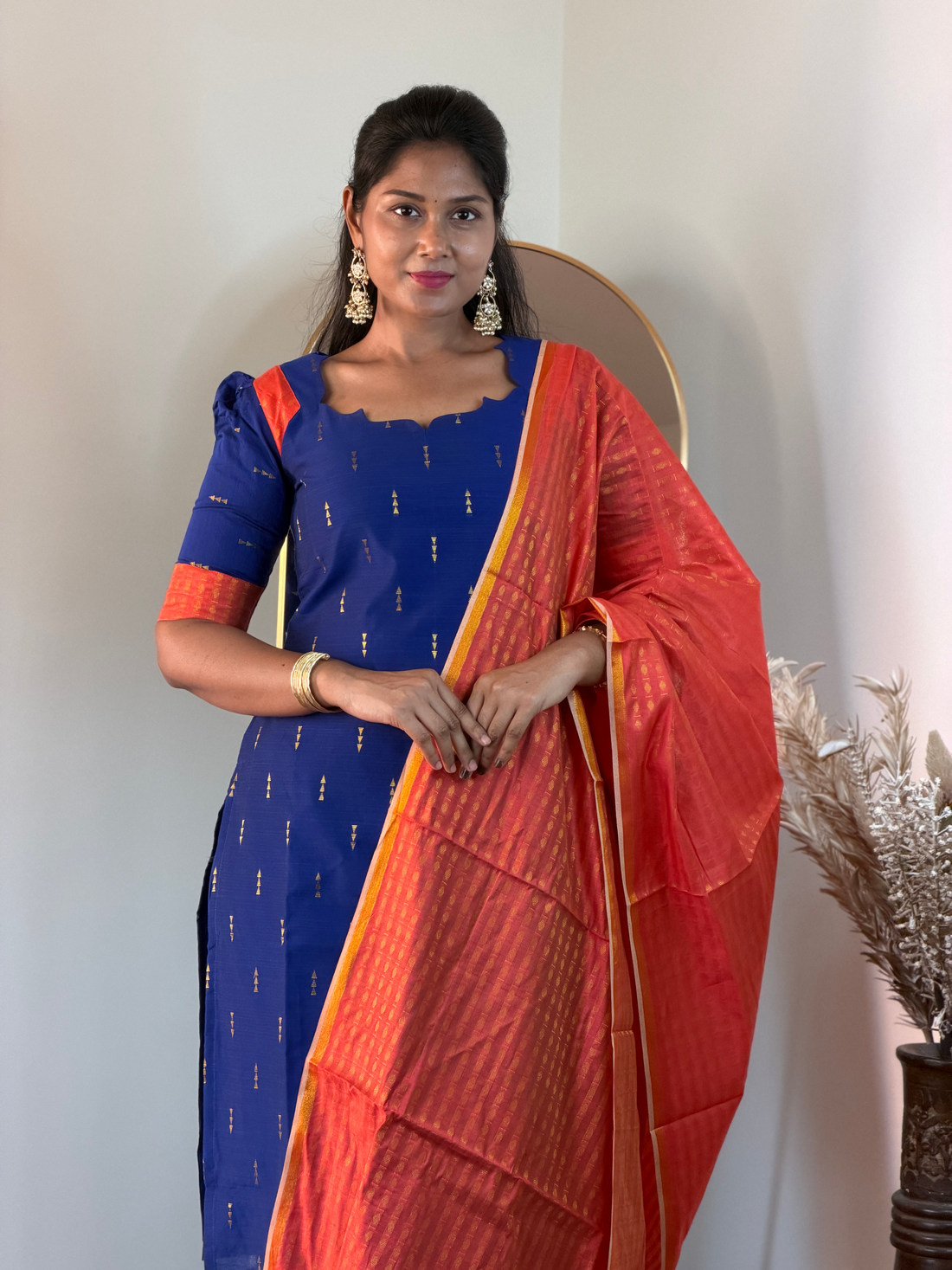 SIYA117 Blue| Aira raw silk kurta set (3 Piece)