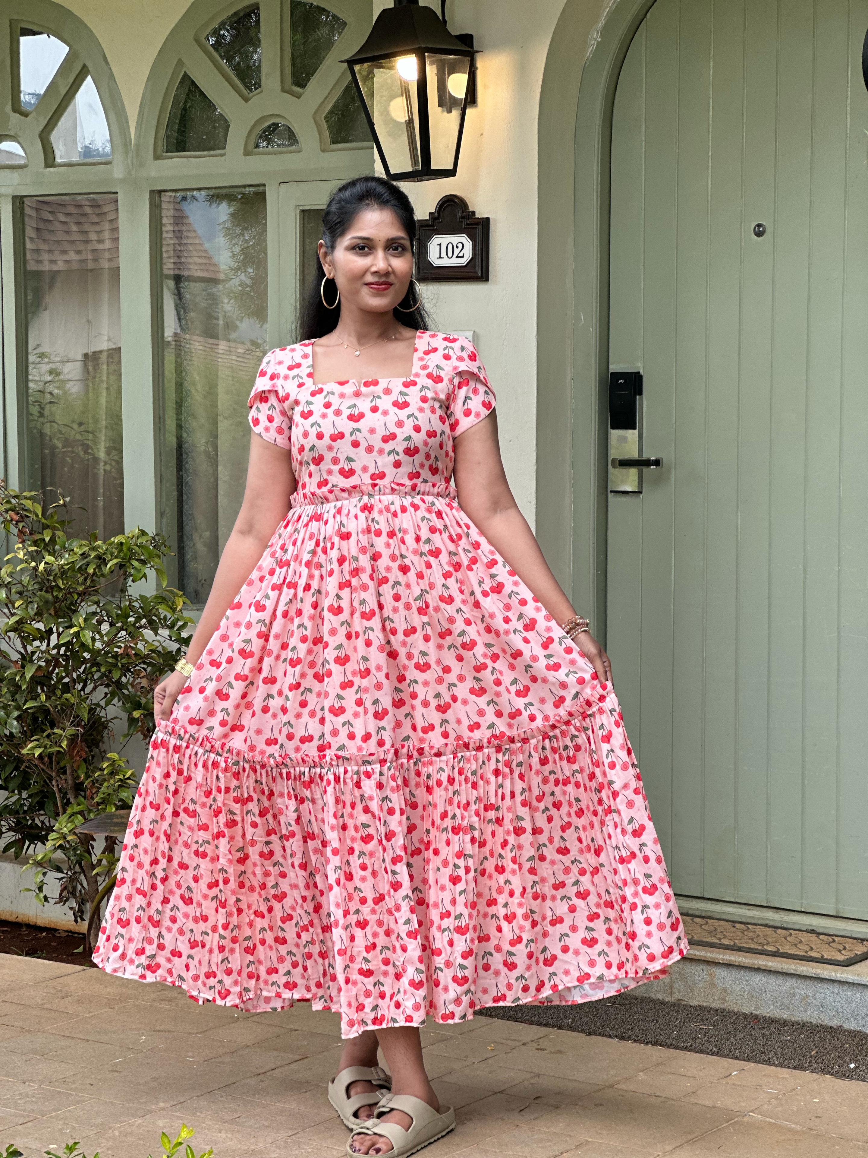 SIYA118 Pink| Mul Cotton Maxi – Women