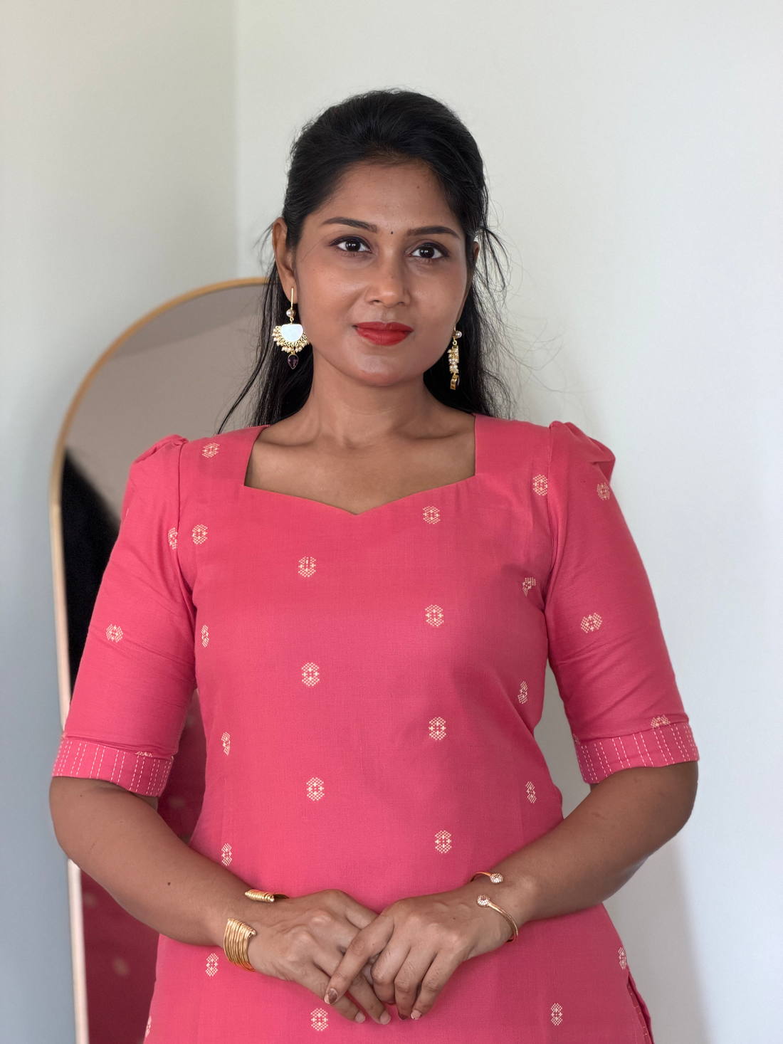 SIYA121 Peach | Zivara Cotton Co-Ord Set (Top and Pant)