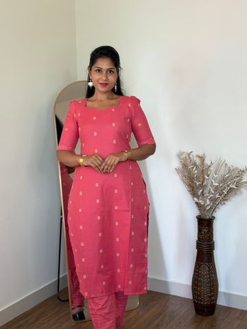 SIYA121 Peach | Zivara Cotton Co-Ord Set (Top and Pant)