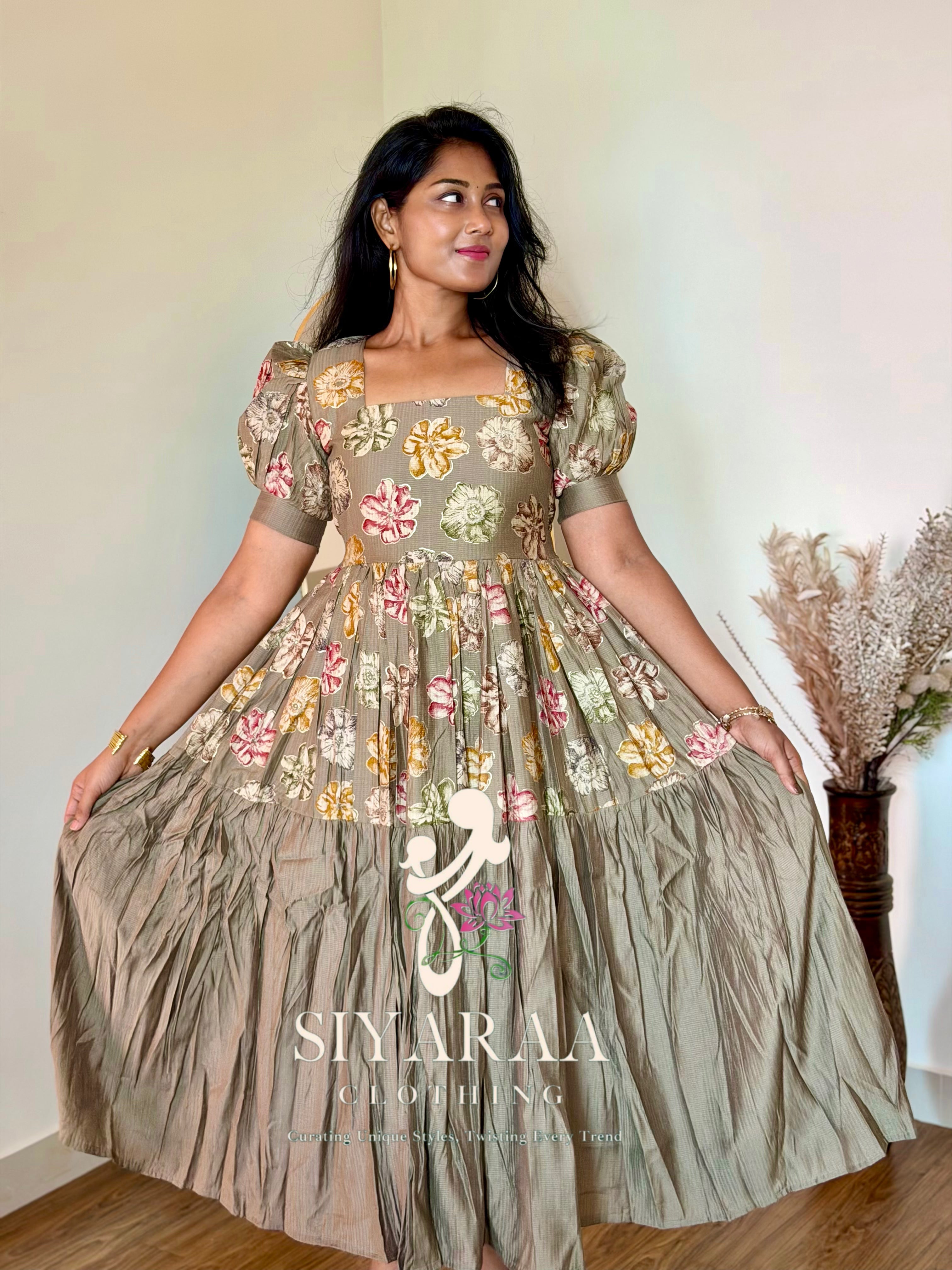 SIYA122 Beige|Miraya Premium Rayon Maxi