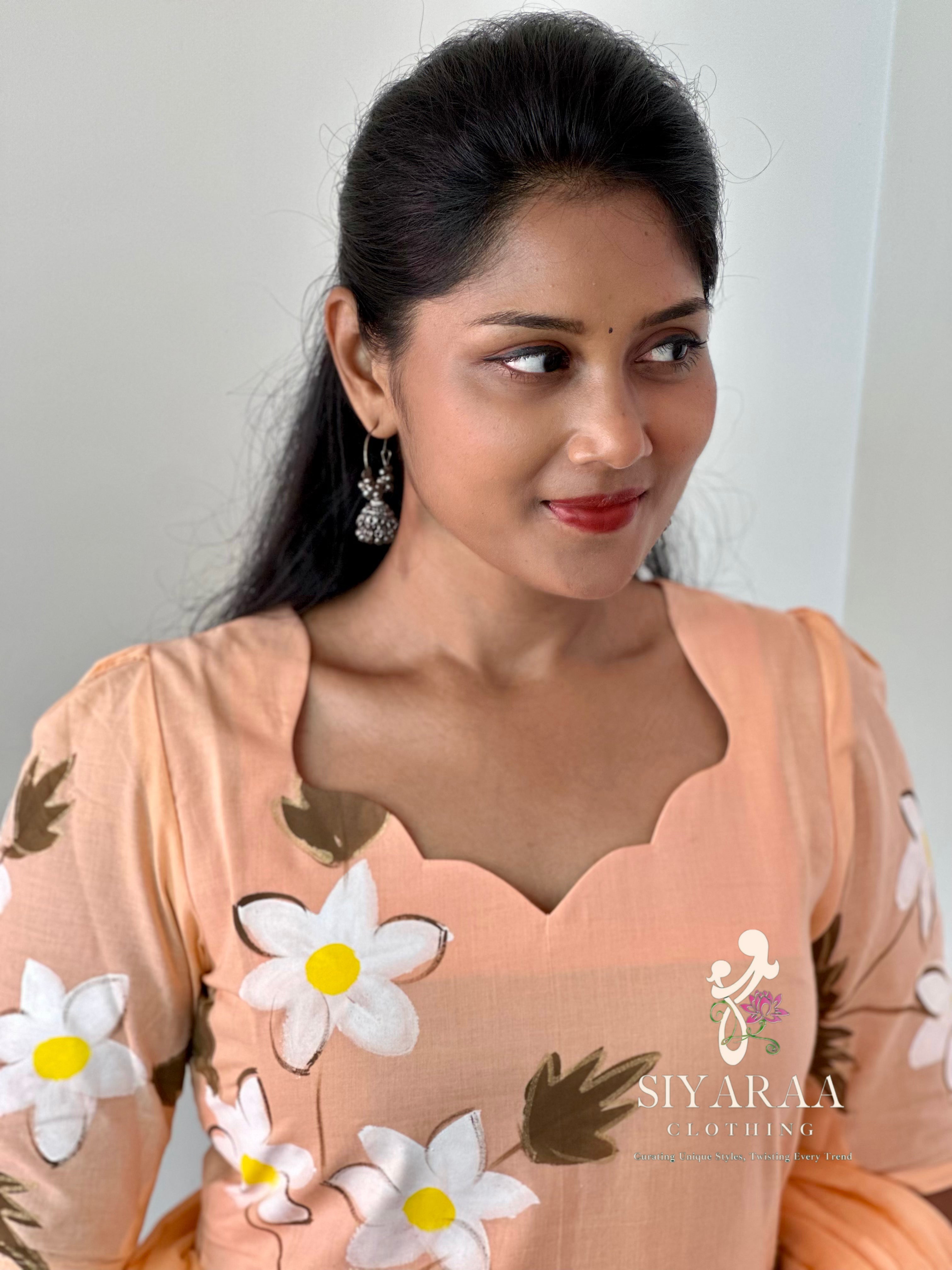 SIYA123 Peach| Jaipur Cotton 3-Piece Kurta Set