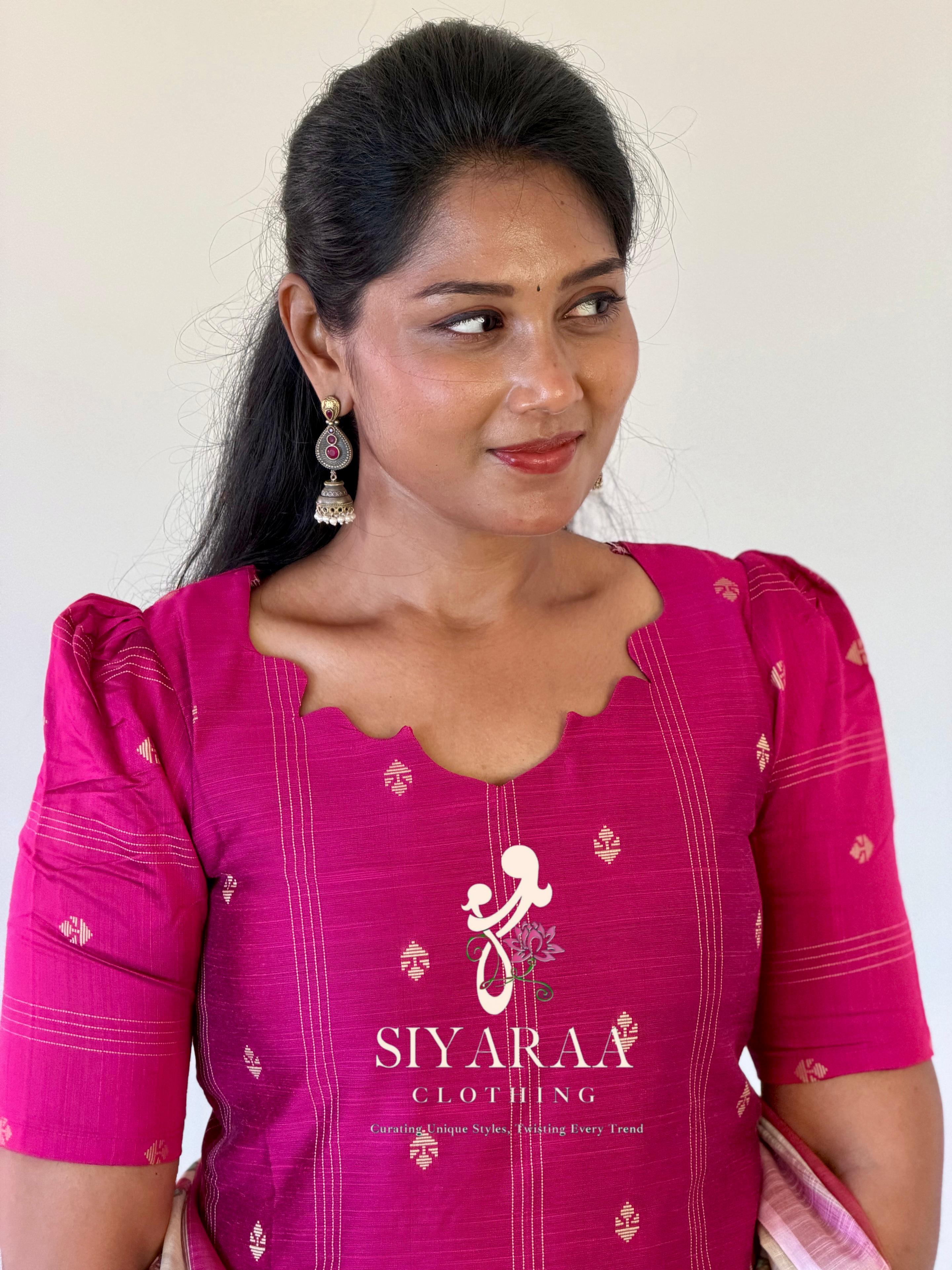 SIYA126 Pink| Aira raw silk kurta set (3 Piece)