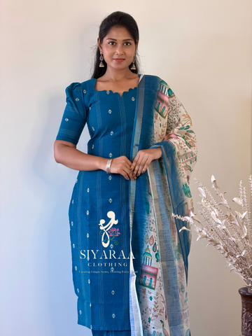 SIYA126 Blue| Aira raw silk kurta set (3 Piece)