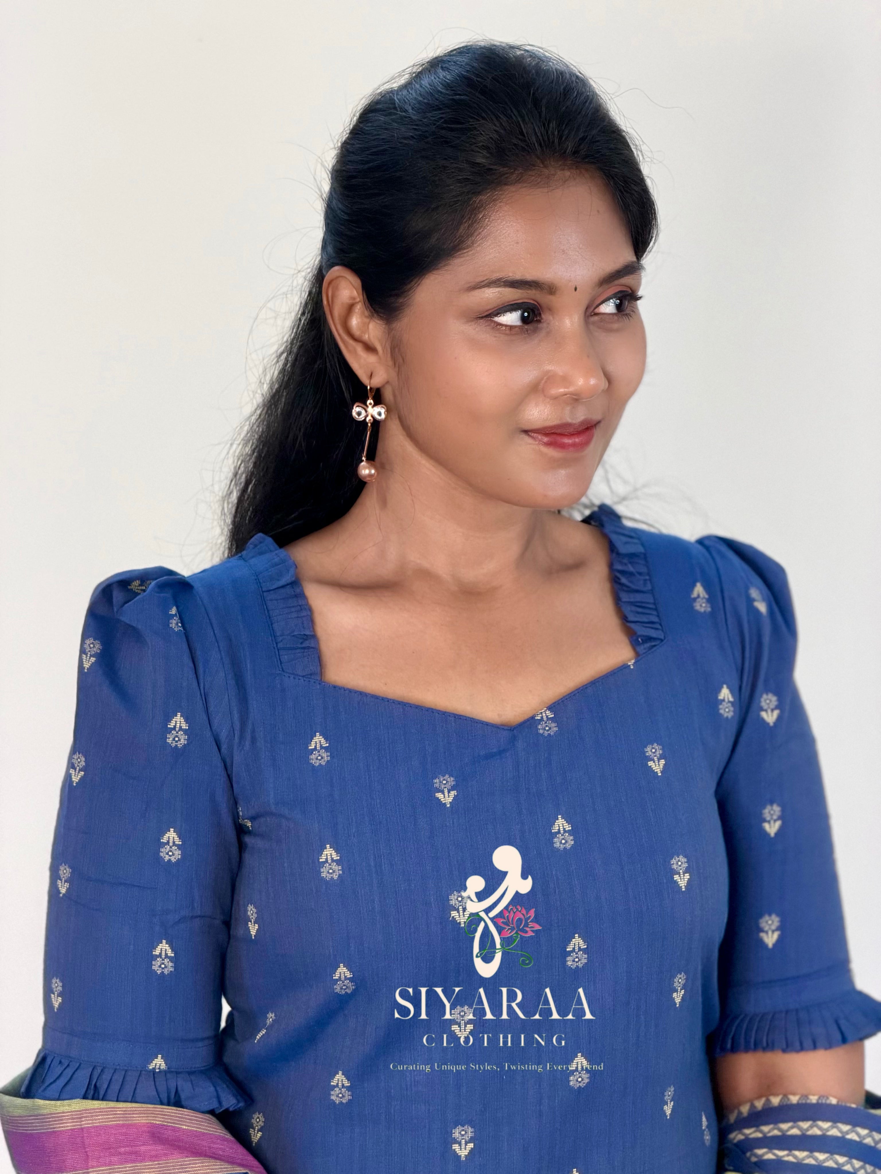 SIYA060 Blue| Aarini Premium Cotton Kurta Set (3-Piece)
