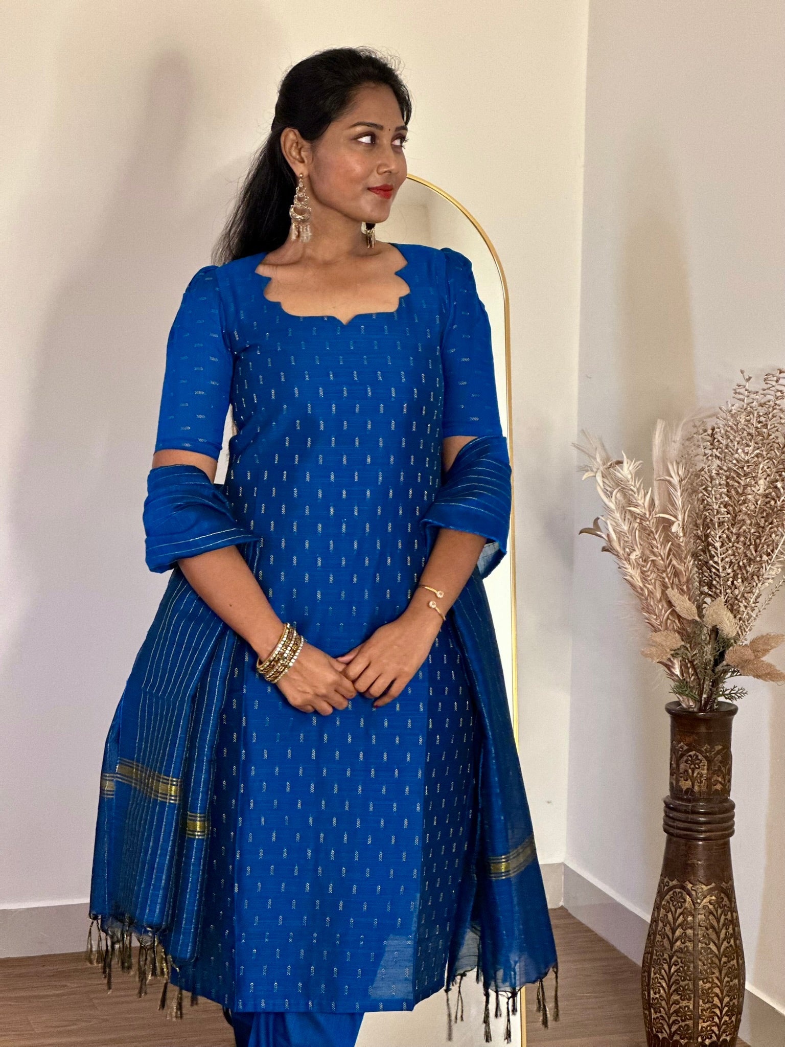 SIYA074 Blue | Ruhaya Raw Silk Kurta Set (3-Piece)