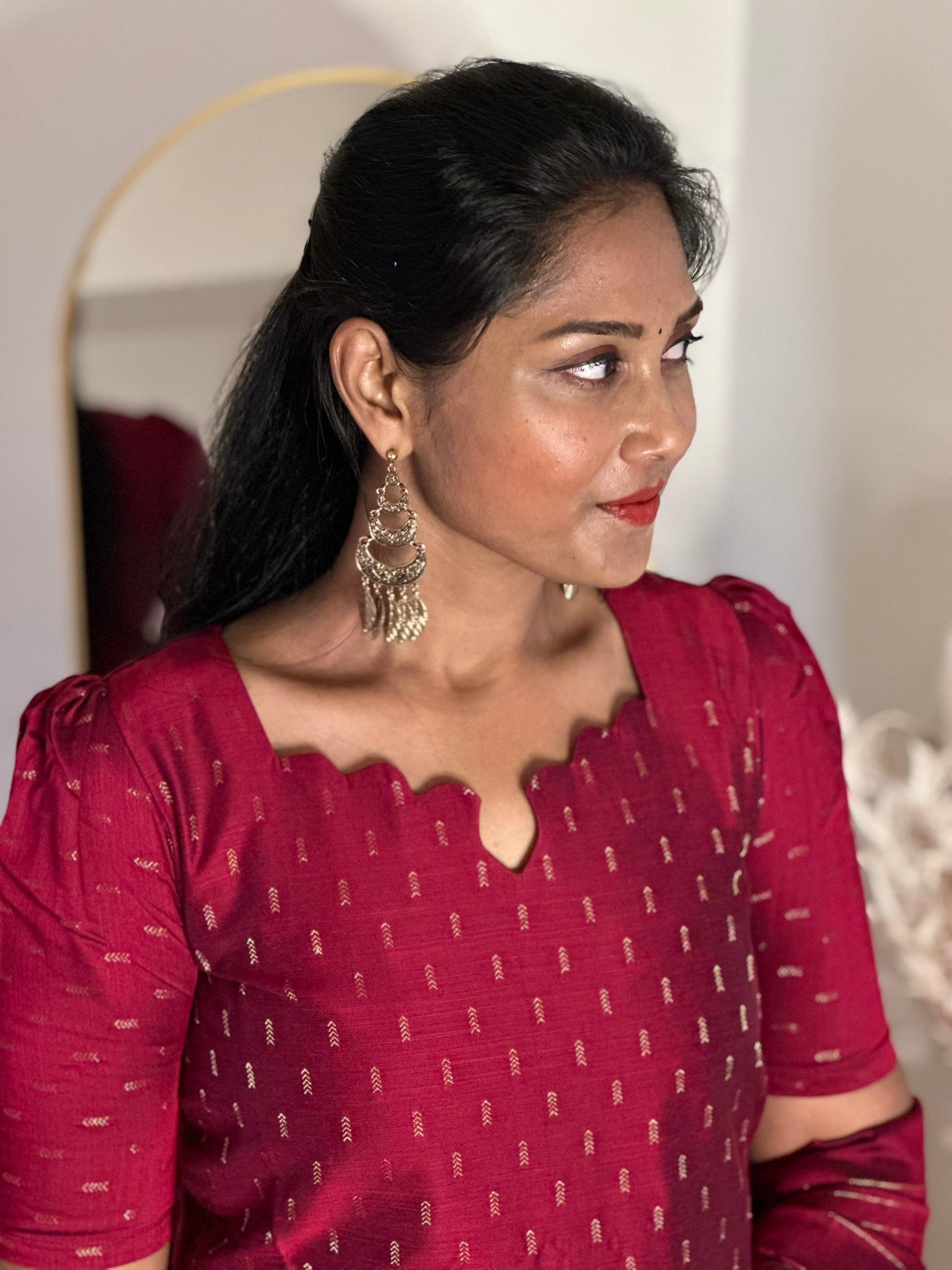 SIYA074 Red | Ruhaya Raw Silk Kurta Set (3-Piece)