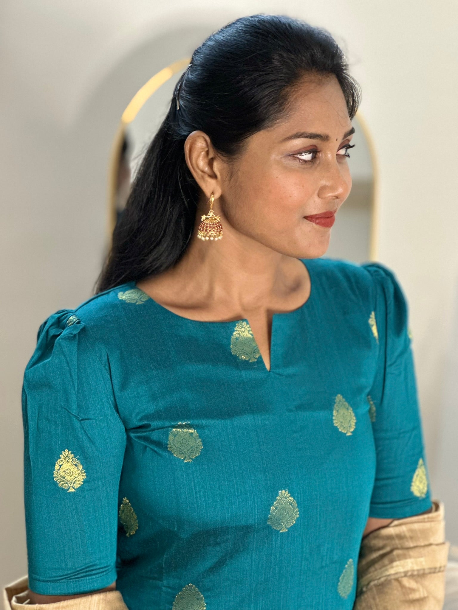 SIYA076 Blue| Zareen Raw Silk Kurta Set (3-Piece)