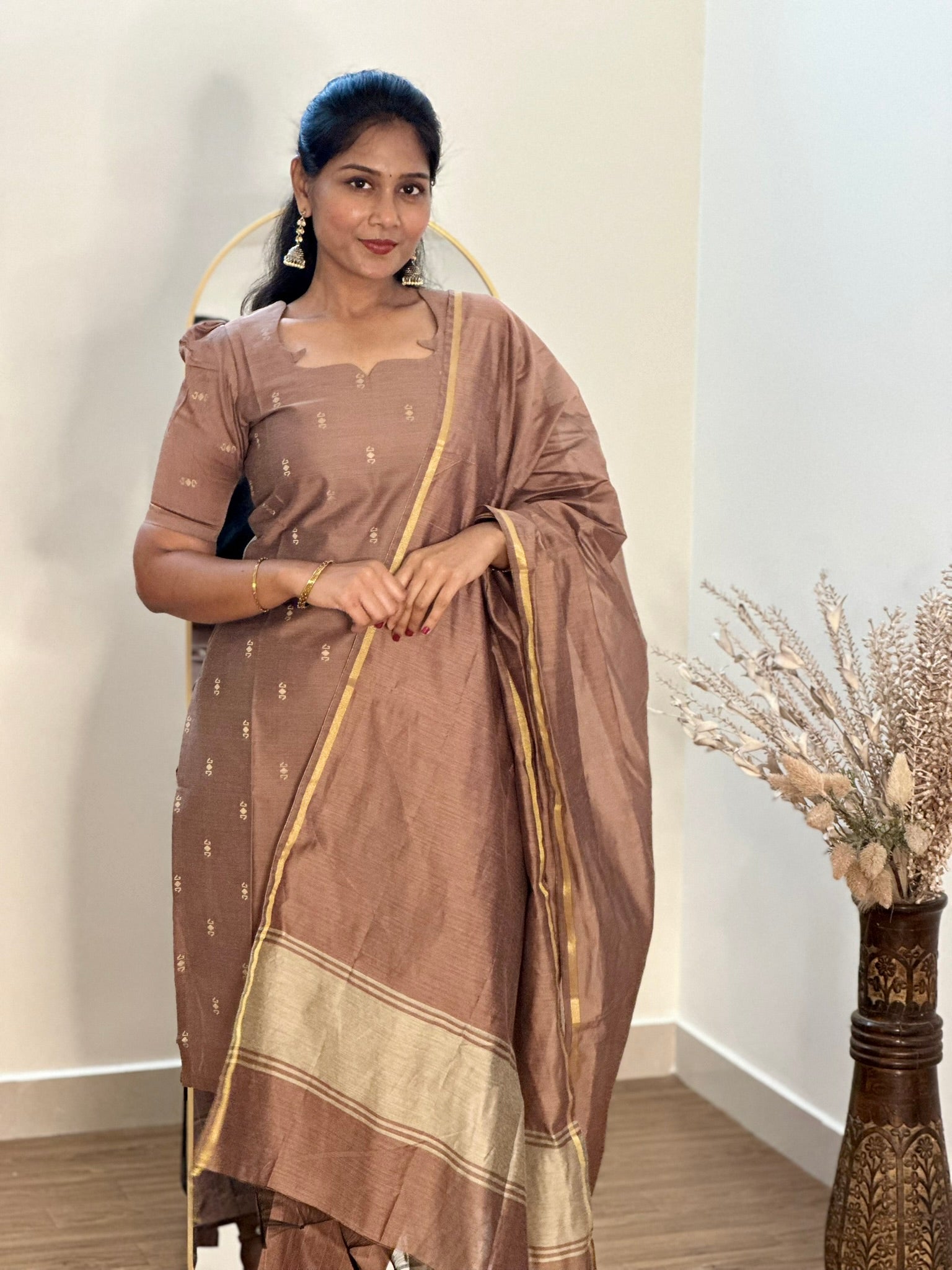 SIYA077 Mustard | Elmira Raw Silk Kurta Set (3-Piece)