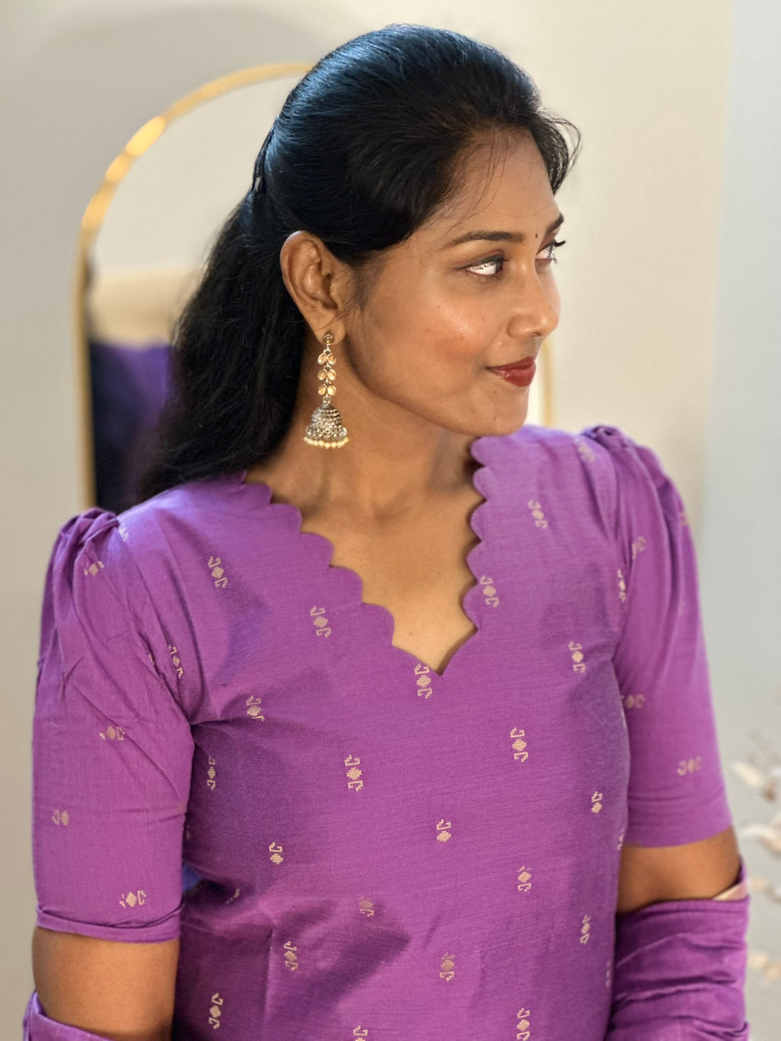 SIYA077 Purple | Elmira Raw Silk Kurta Set (3-Piece)