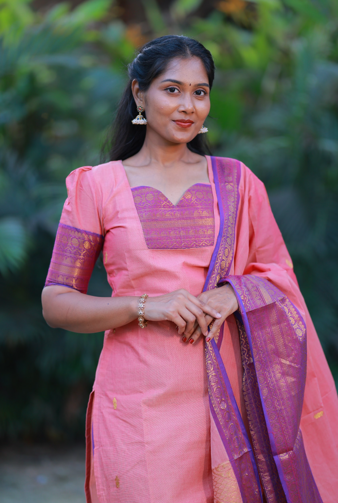 SIYA080 | Varnika Chettinad Cotton Kurti with Dupatta (2-Piece)