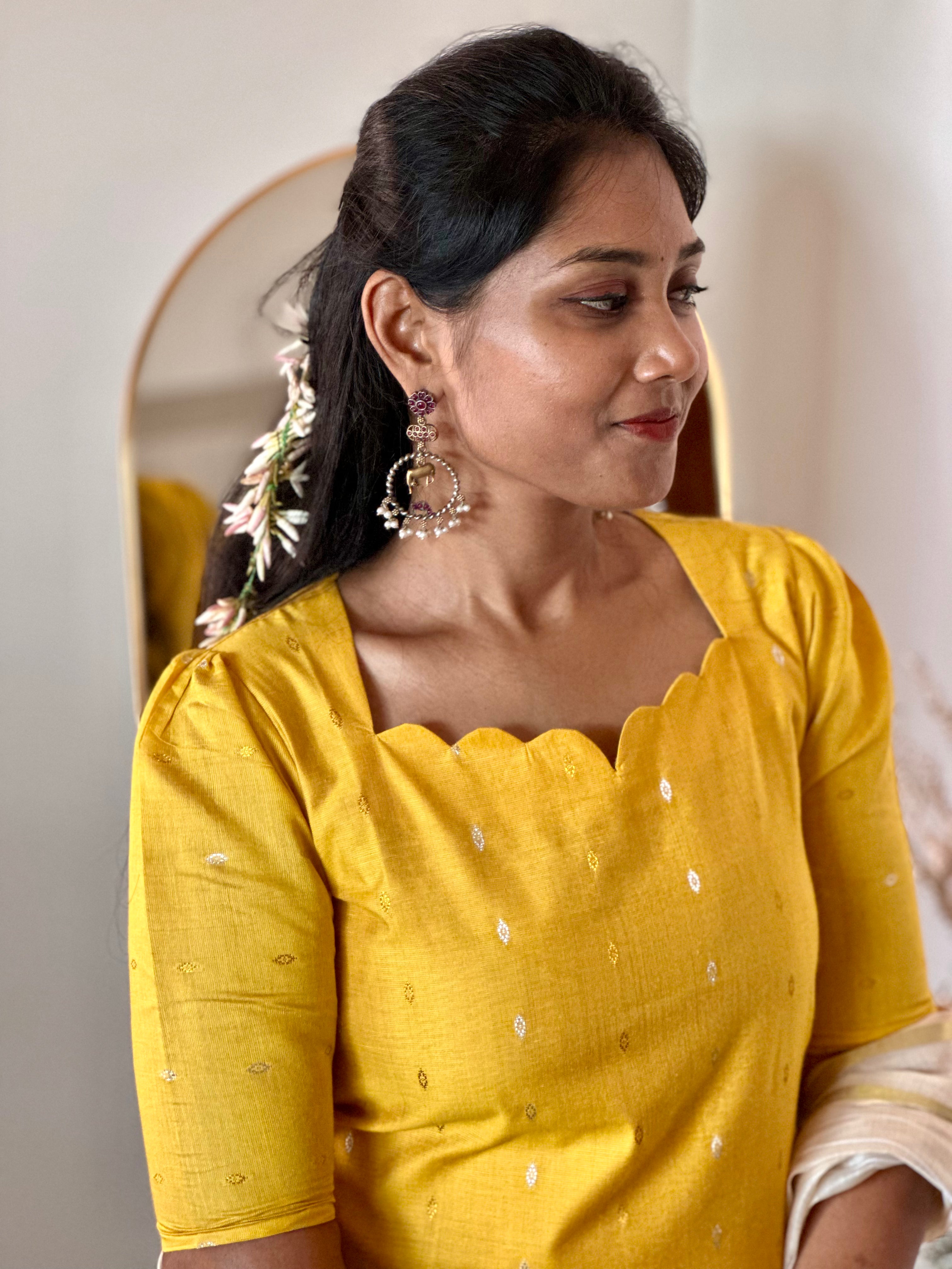 SIYA049 | Aarika Lemon Yellow Butter Silk 3-Piece Set