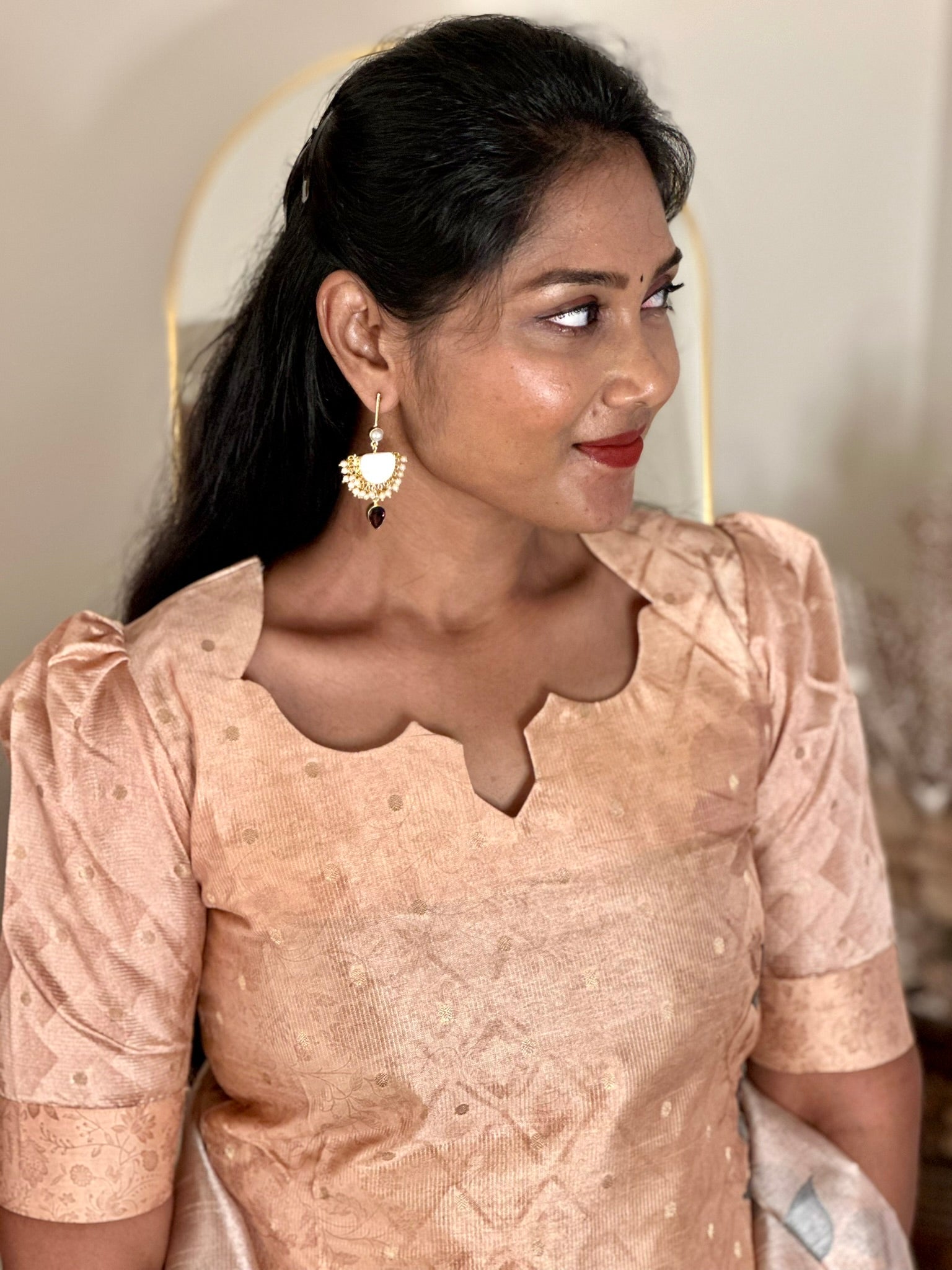 SIYA085 Brown | Zehra Chanderi Silk Kurta Set (3-Piece)