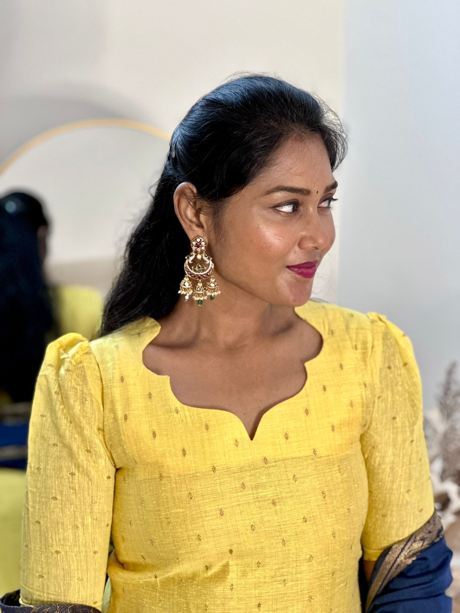SIYA088 Yellow | Noor Tussar Silk Kurta Set with Jacquard Dupatta (3-Piece)