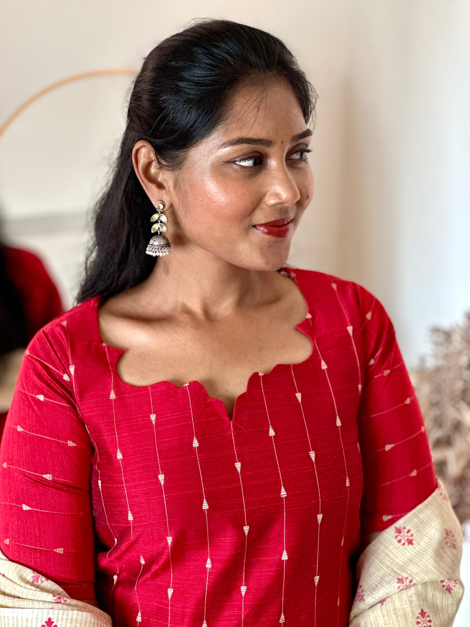 SIYA091 Red | Aira Raw Silk Kurta Set (3-Piece)