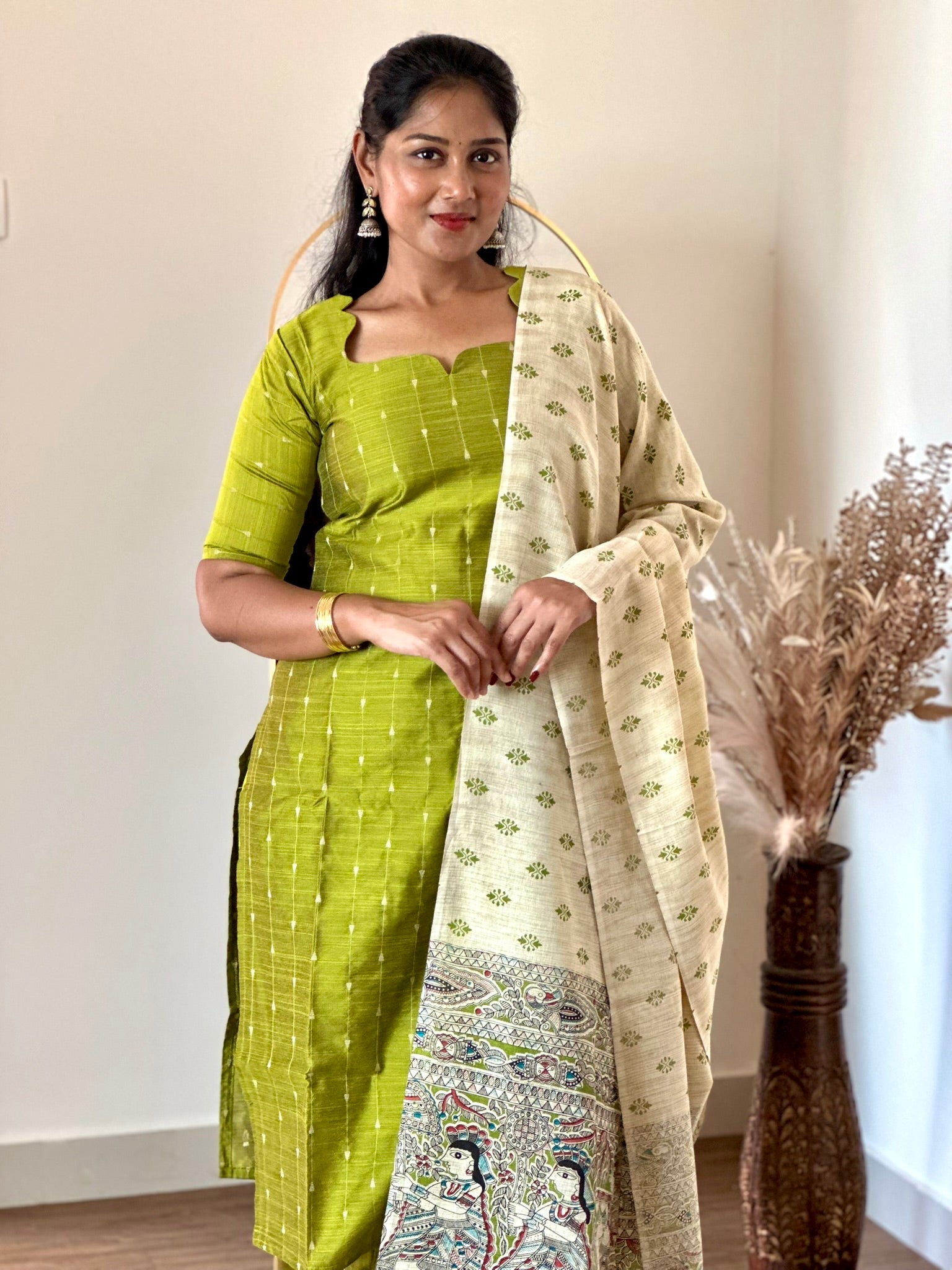 SIYA091 Green | Aira Raw Silk Kurta Set (3-Piece)