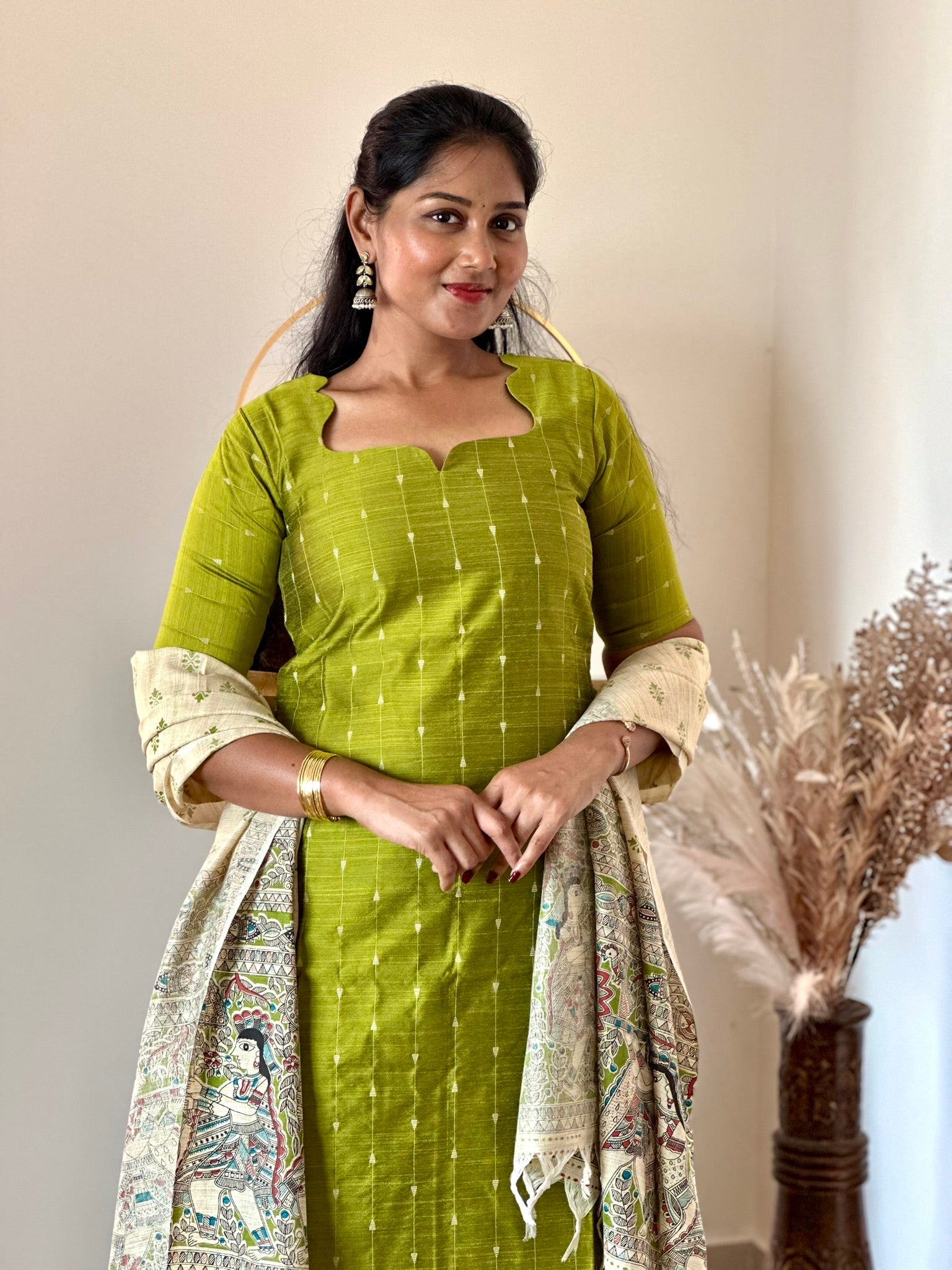 SIYA091 Green | Aira Raw Silk Kurta Set (3-Piece)