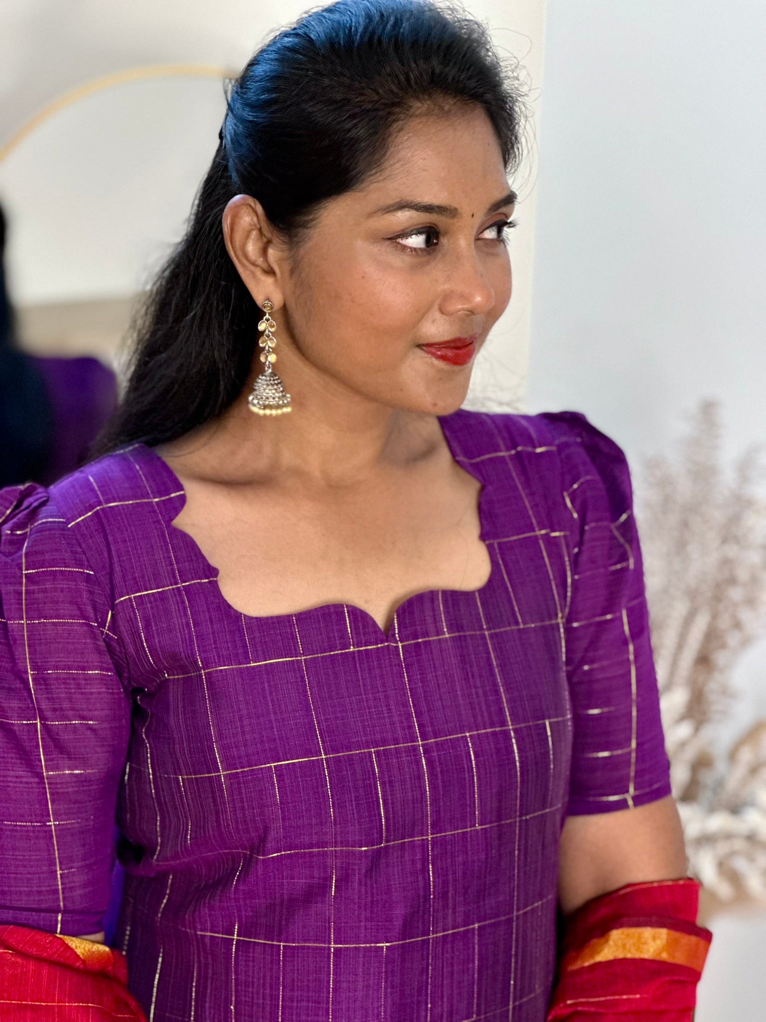 SIYA095 Purple | Aira Raw Silk Kurta Set (3-Piece)